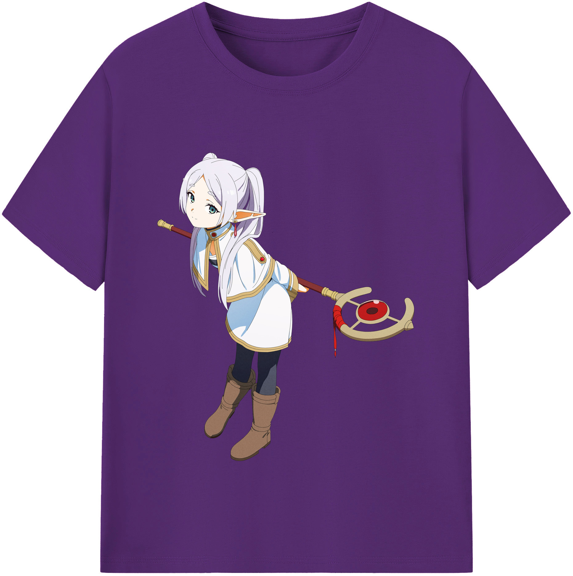 （画像用） 葬送のフリーレン Frieren 綿100％半袖Tシャツ（フロントプリント）