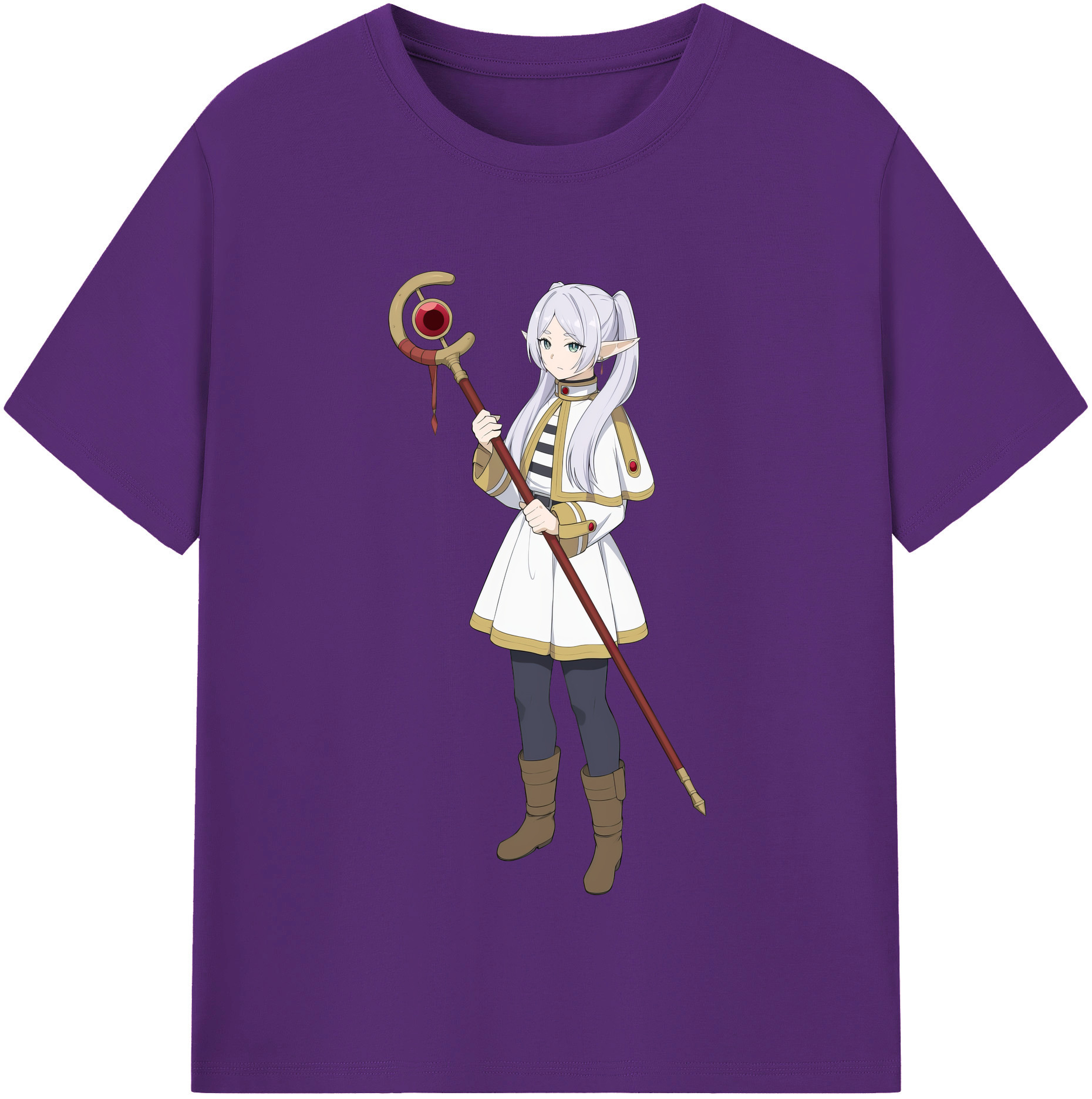 （画像用） 葬送のフリーレン Frieren 綿100％半袖Tシャツ（フロントプリント）