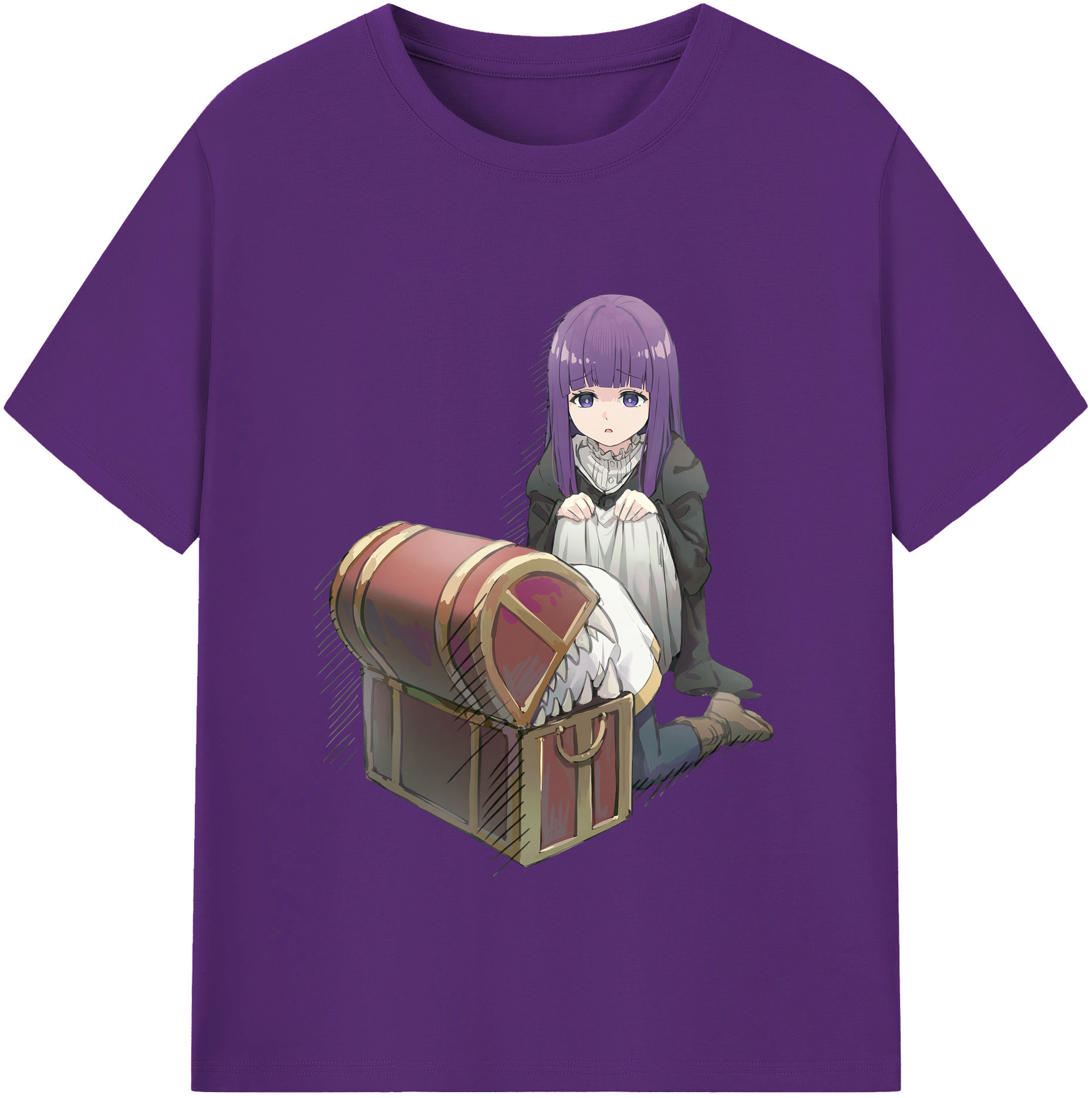 （画像用） 葬送のフリーレン Frieren 綿100％半袖Tシャツ（フロントプリント）