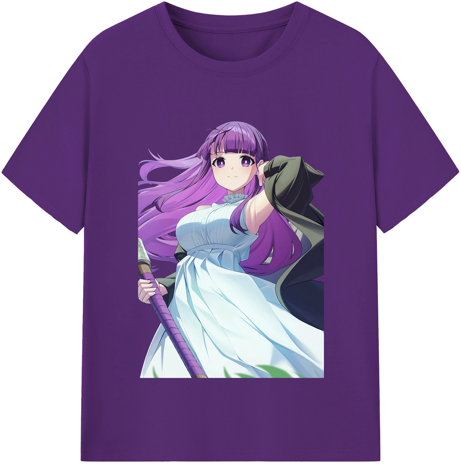 （画像用） 葬送のフリーレン Frieren 綿100％半袖Tシャツ（フロントプリント）