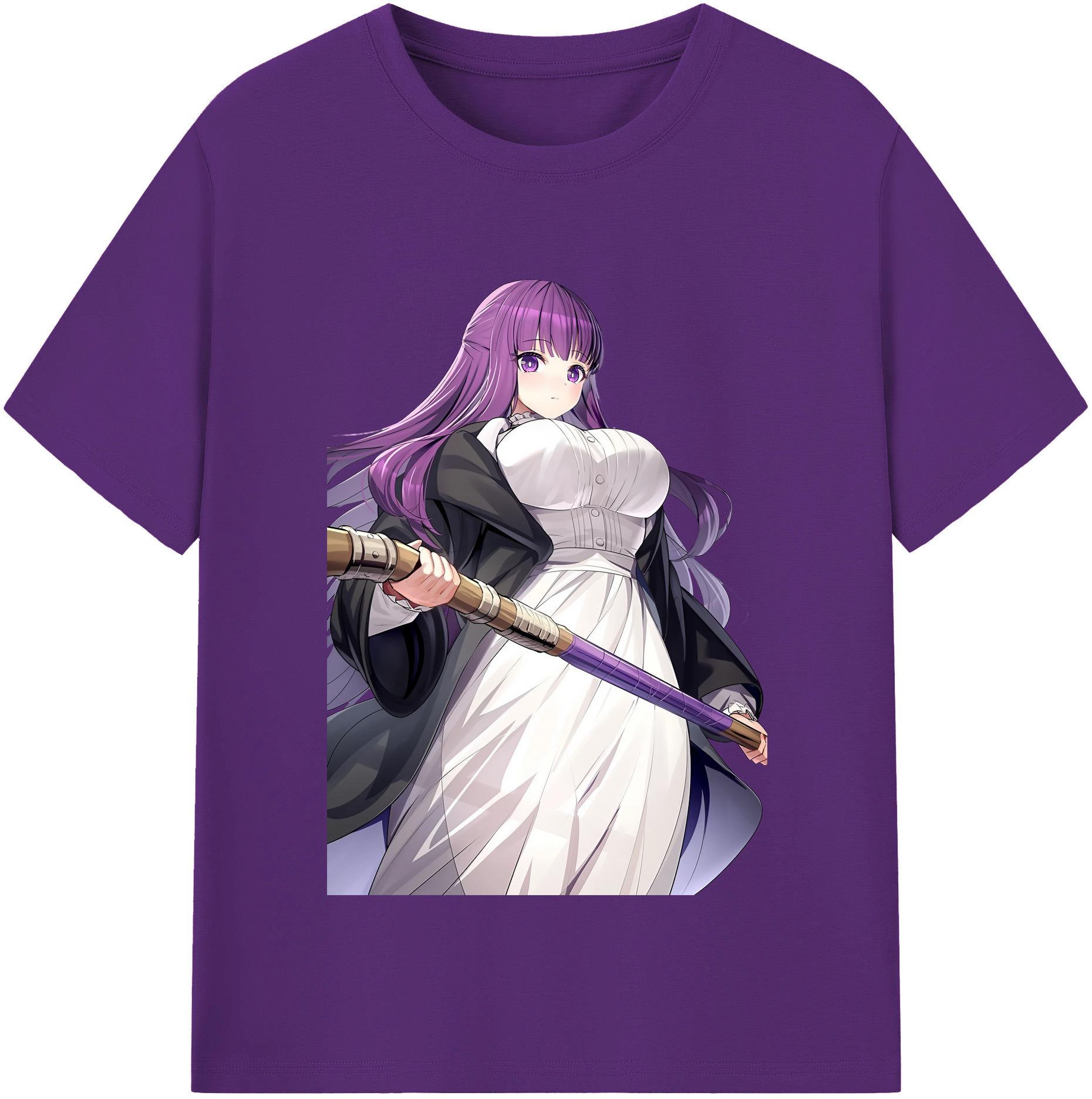 （画像用） 葬送のフリーレン Frieren 綿100％半袖Tシャツ（フロントプリント）