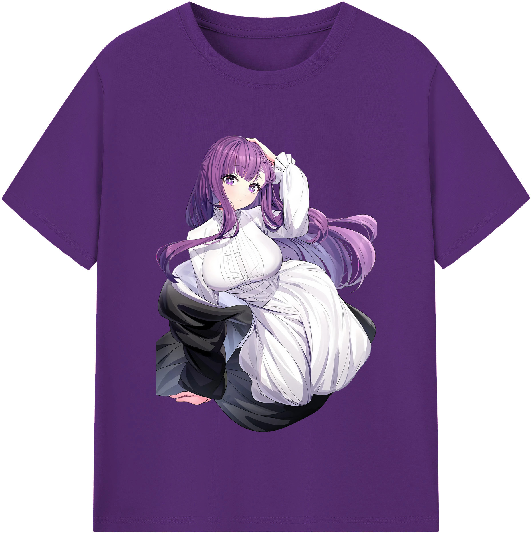（画像用） 葬送のフリーレン Frieren 綿100％半袖Tシャツ（フロントプリント）