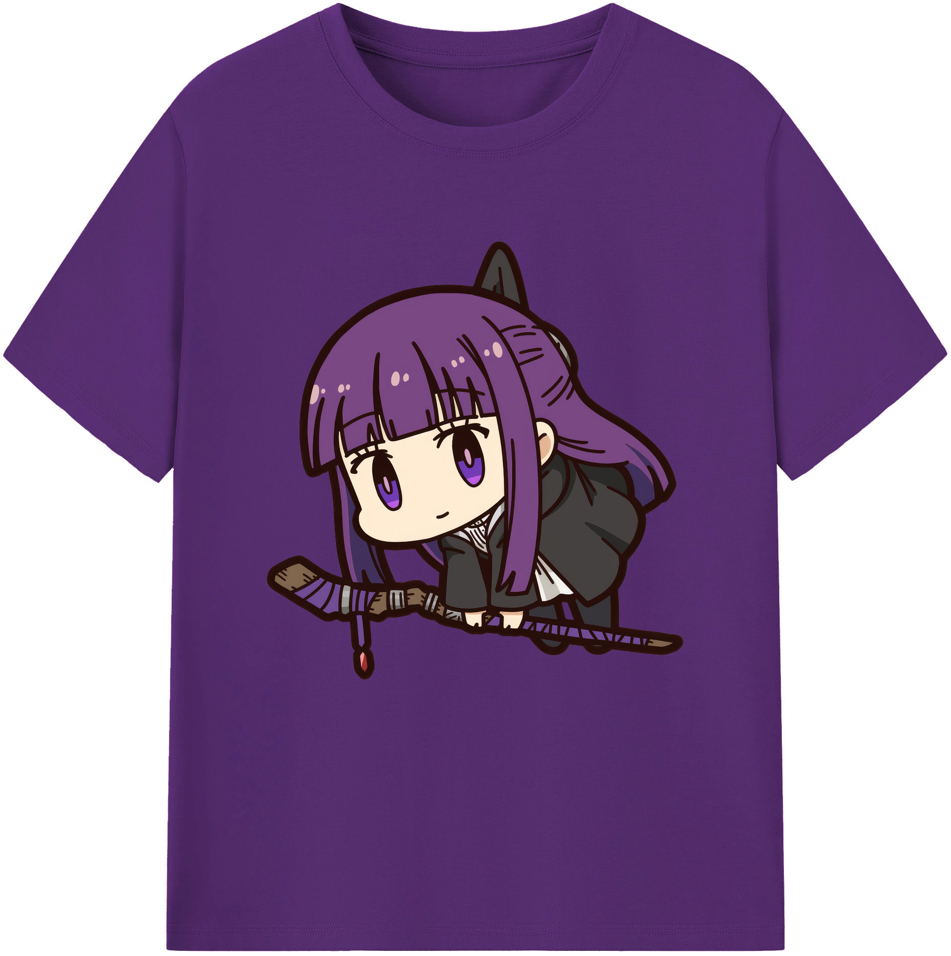 （画像用） 葬送のフリーレン Frieren 綿100％半袖Tシャツ（フロントプリント）