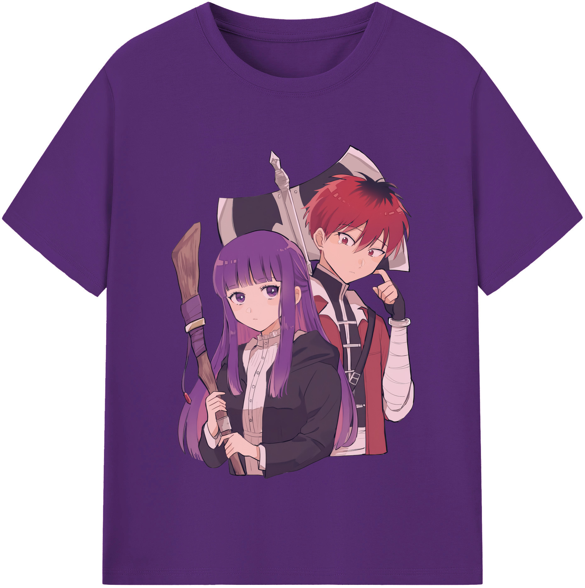 （画像用） 葬送のフリーレン Frieren 綿100％半袖Tシャツ（フロントプリント）