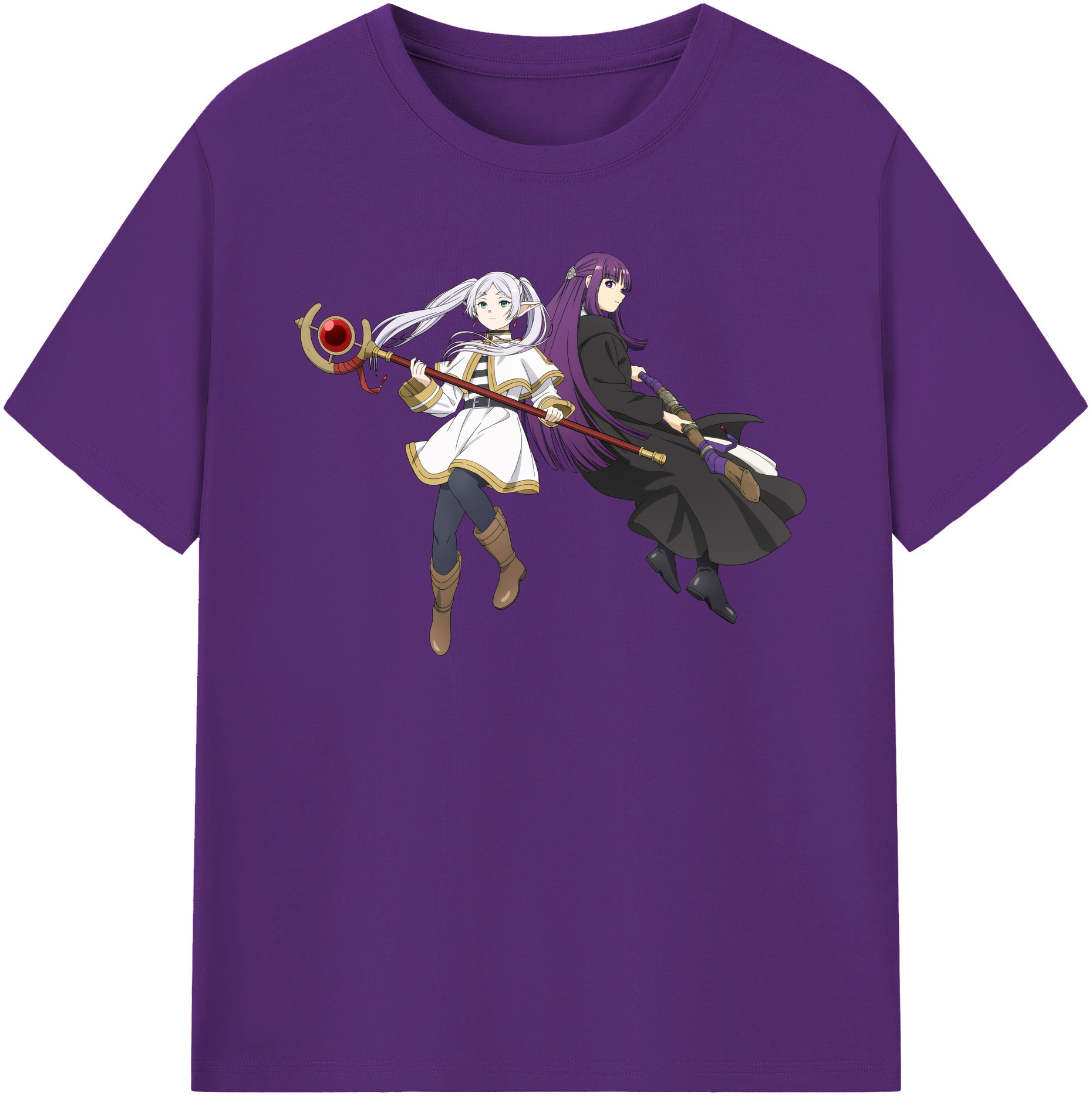 （画像用） 葬送のフリーレン Frieren 綿100％半袖Tシャツ（フロントプリント）