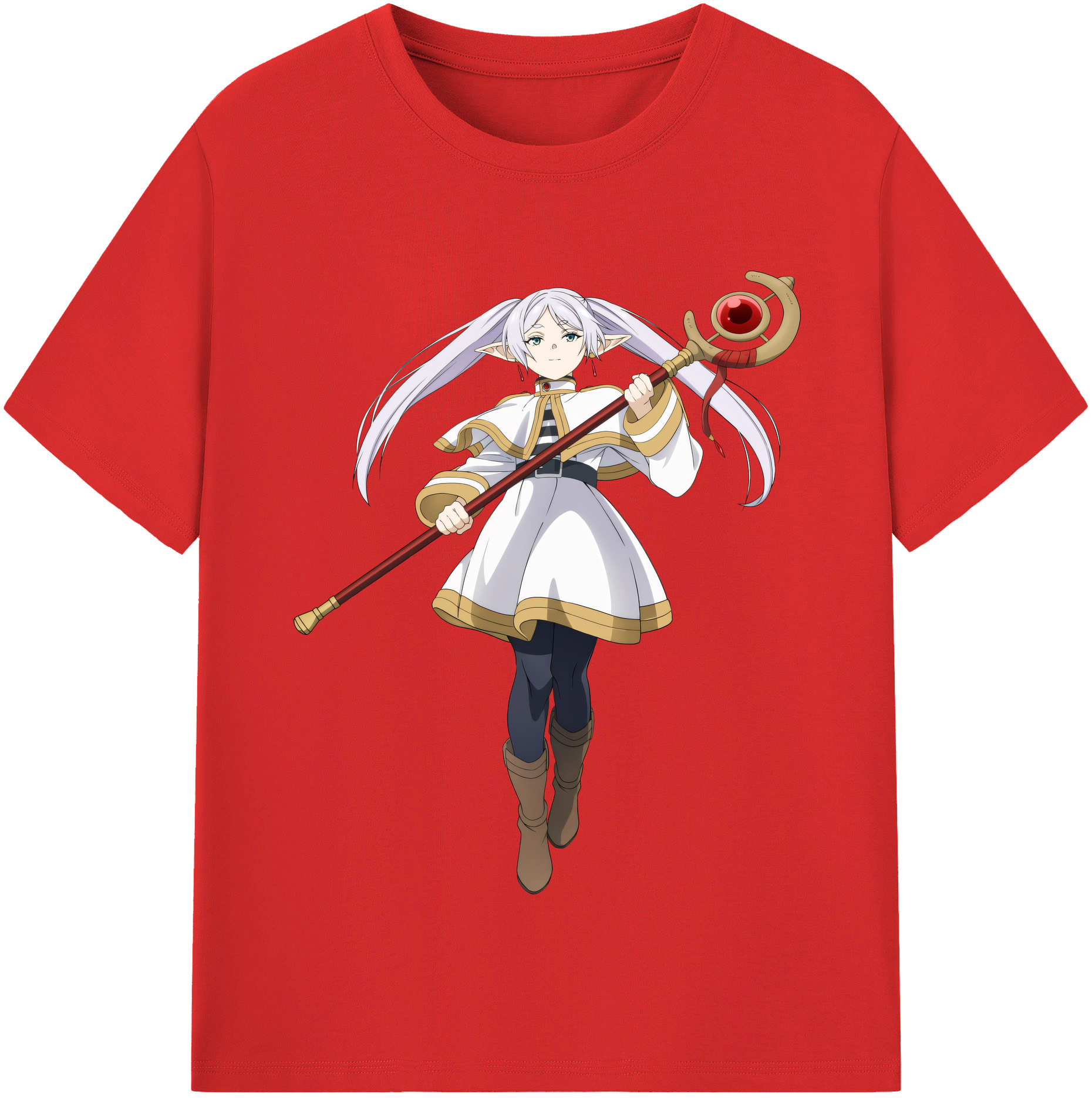 （画像用） 葬送のフリーレン Frieren 綿100％半袖Tシャツ（フロントプリント）
