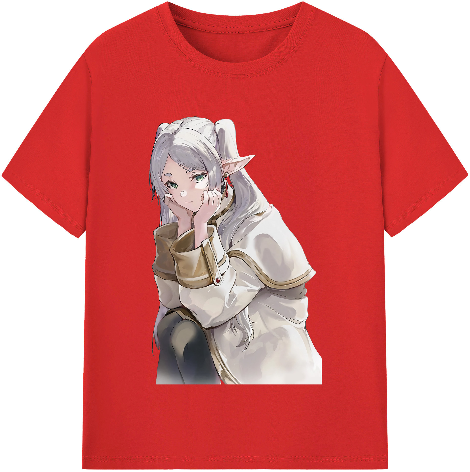 （画像用） 葬送のフリーレン Frieren 綿100％半袖Tシャツ（フロントプリント）