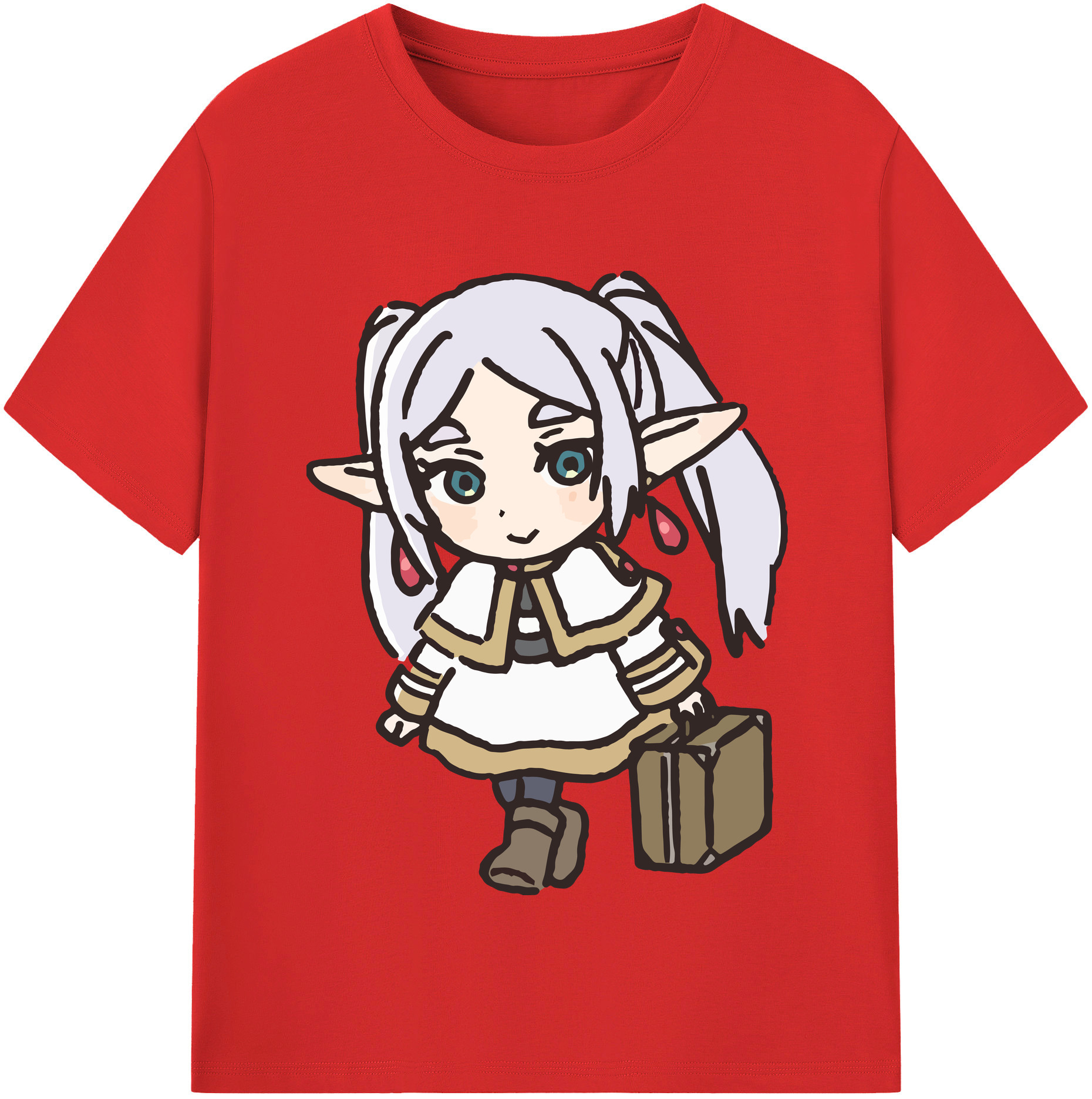 （画像用） 葬送のフリーレン Frieren 綿100％半袖Tシャツ（フロントプリント）