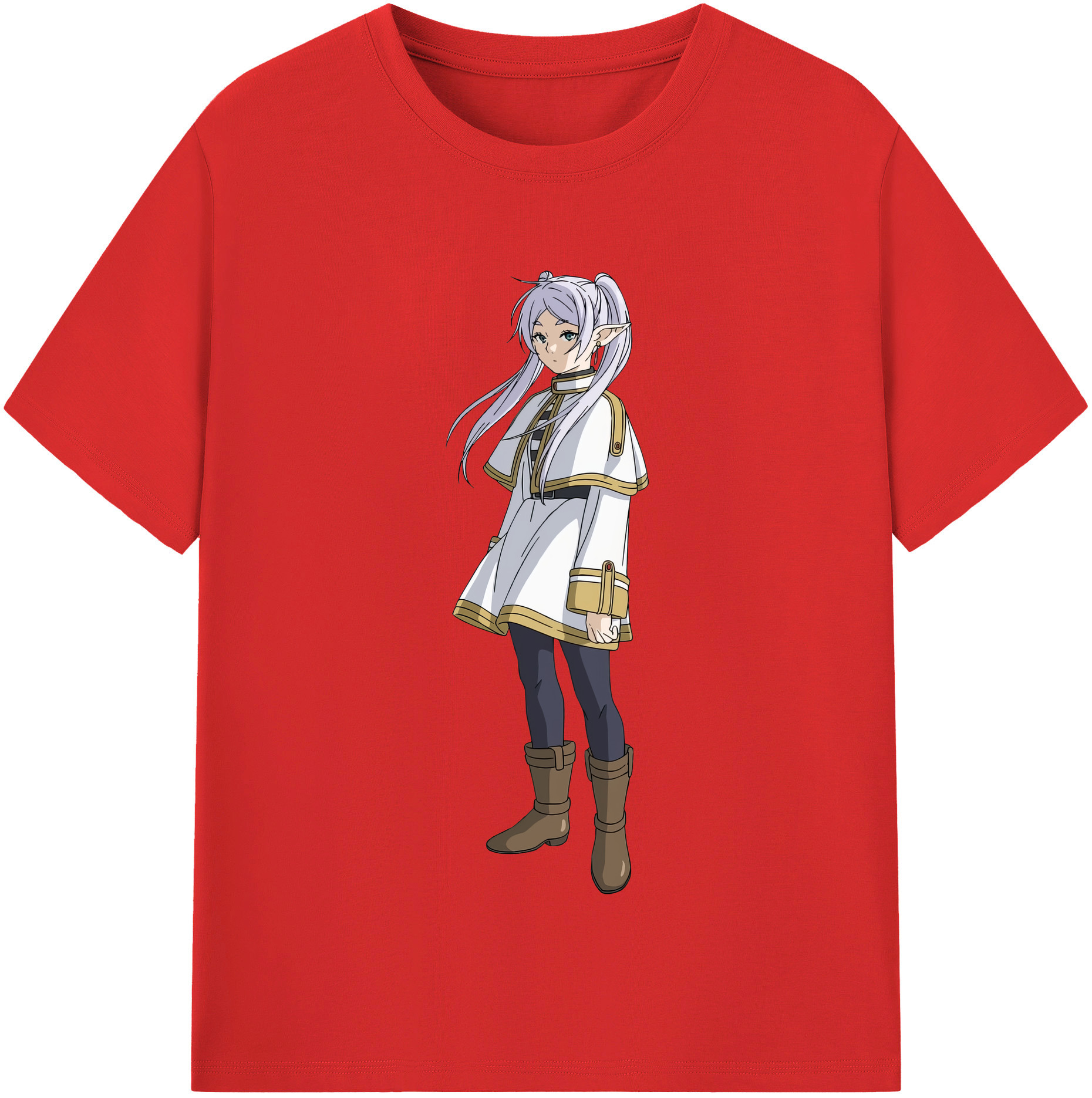 （画像用） 葬送のフリーレン Frieren 綿100％半袖Tシャツ（フロントプリント）
