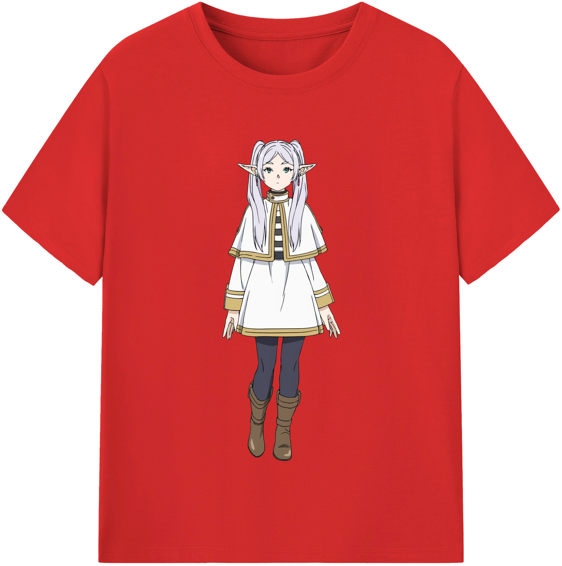 （画像用） 葬送のフリーレン Frieren 綿100％半袖Tシャツ（フロントプリント）