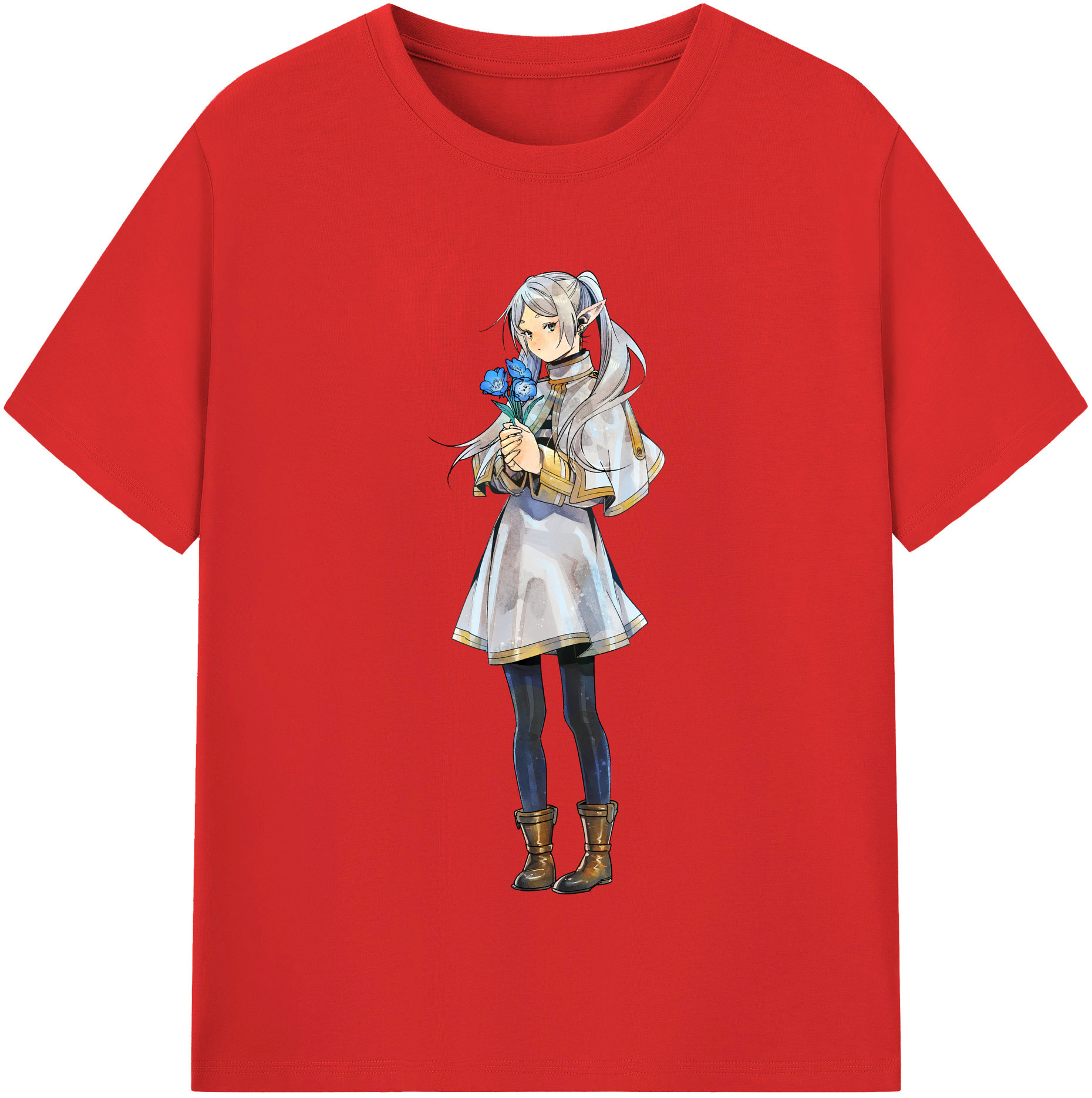 （画像用） 葬送のフリーレン Frieren 綿100％半袖Tシャツ（フロントプリント）