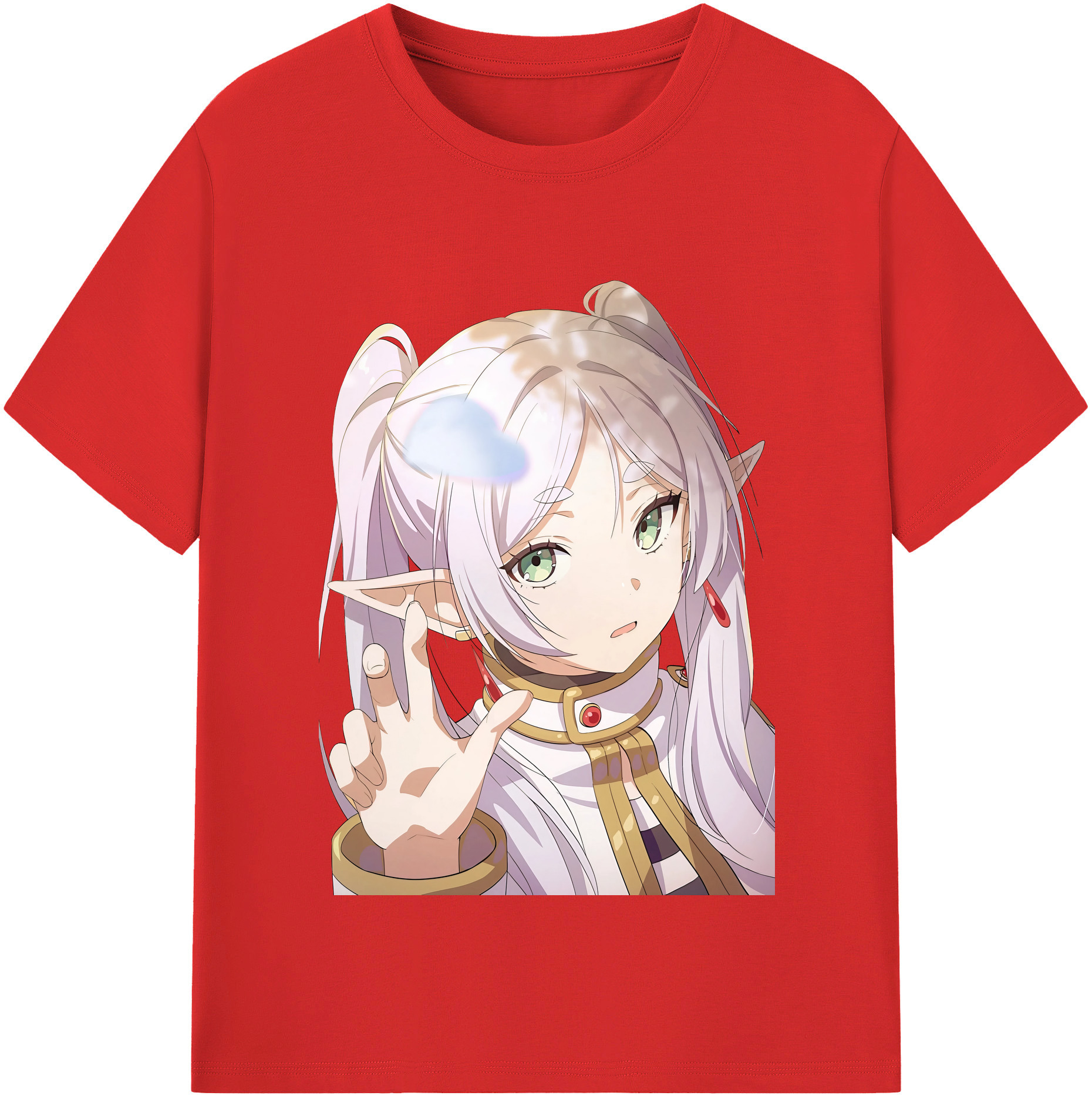（画像用） 葬送のフリーレン Frieren 綿100％半袖Tシャツ（フロントプリント）