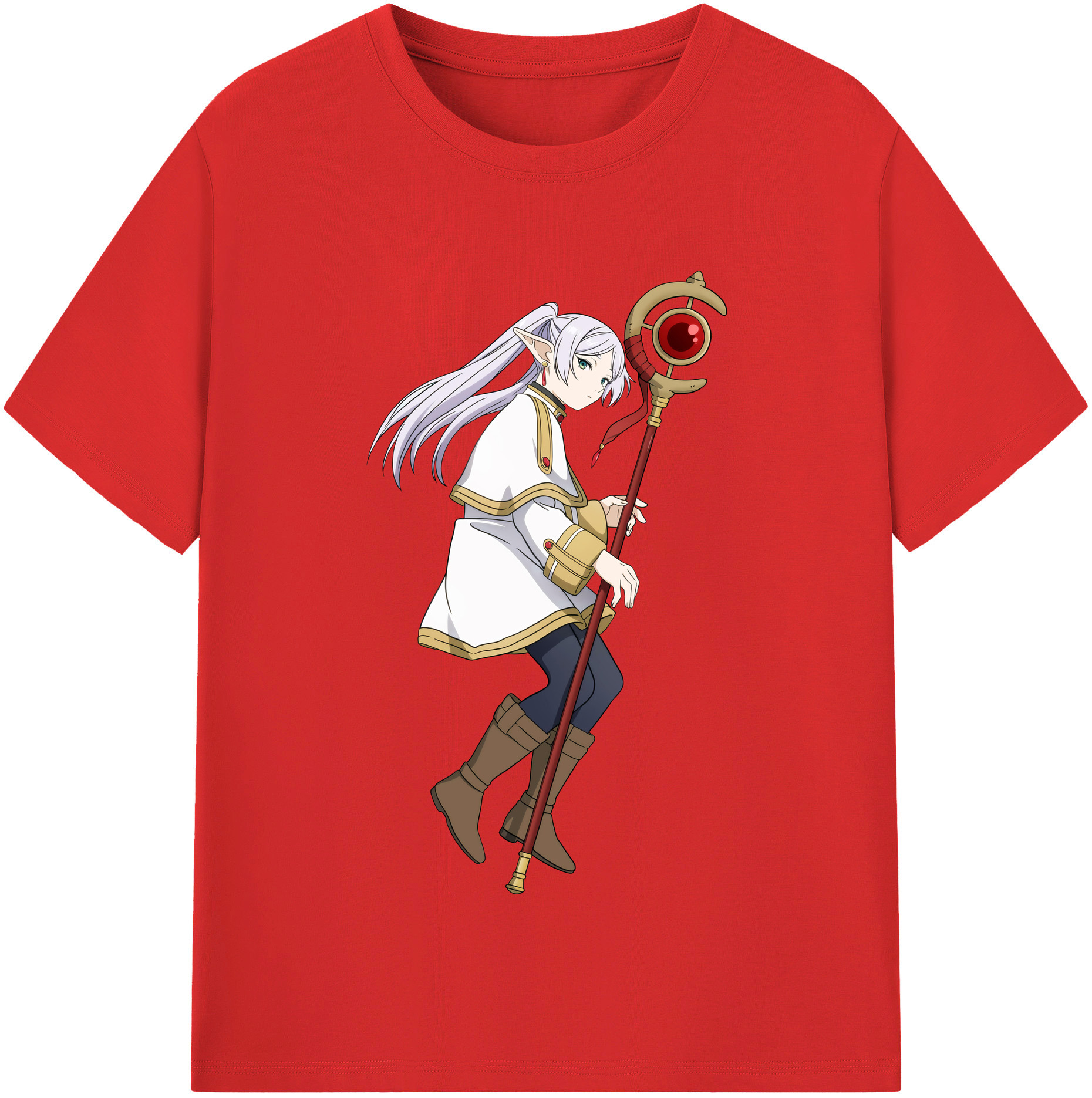（画像用） 葬送のフリーレン Frieren 綿100％半袖Tシャツ（フロントプリント）