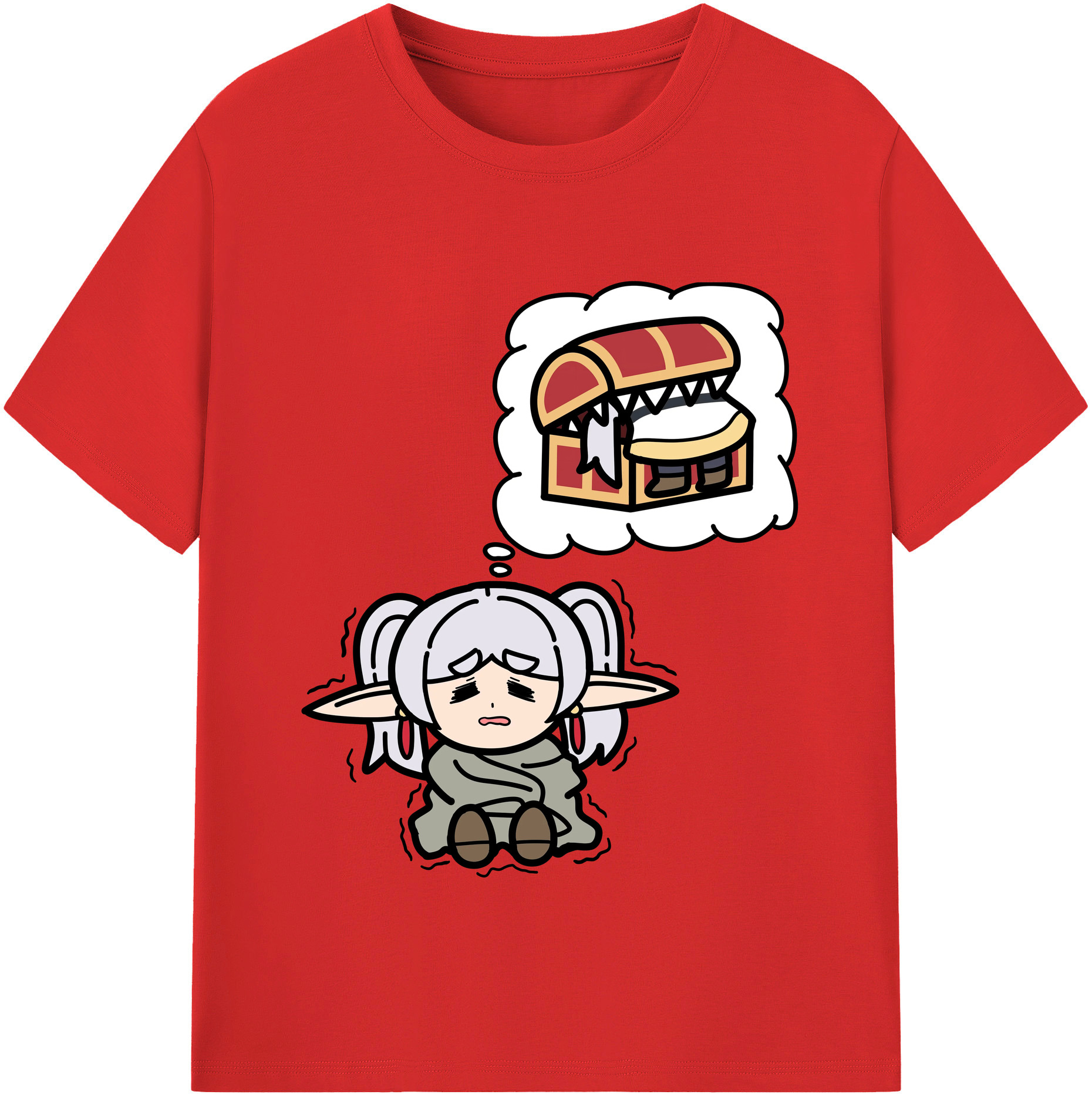 （画像用） 葬送のフリーレン Frieren 綿100％半袖Tシャツ（フロントプリント）