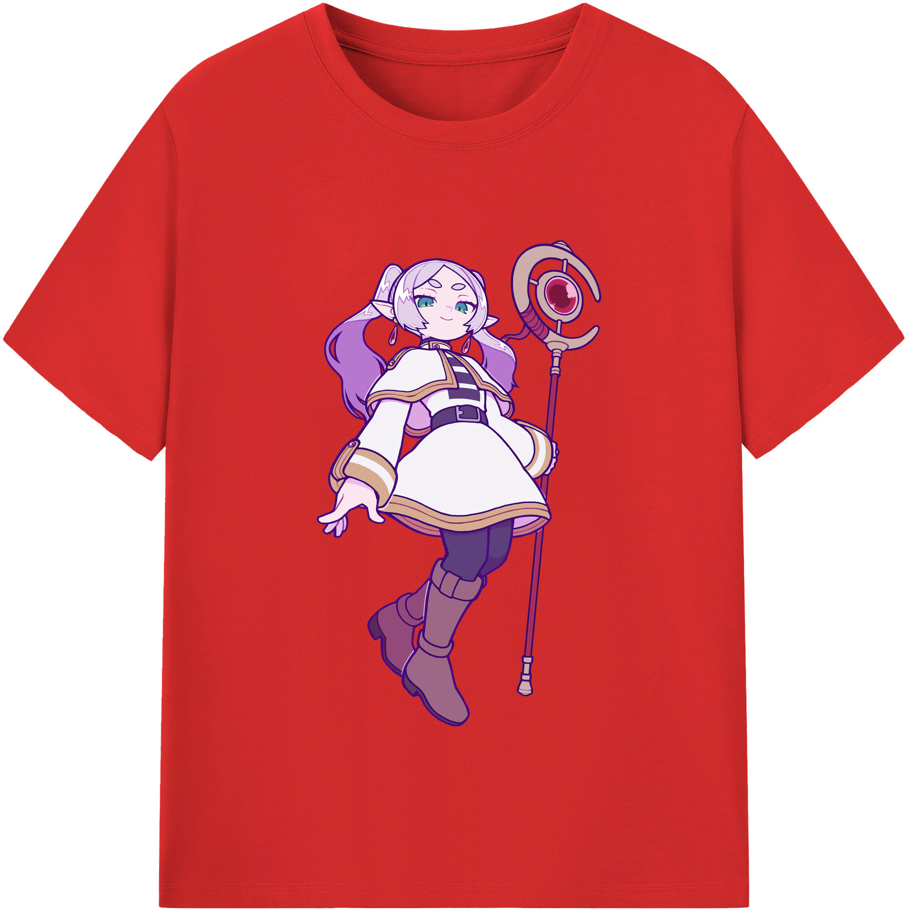 （画像用） 葬送のフリーレン Frieren 綿100％半袖Tシャツ（フロントプリント）