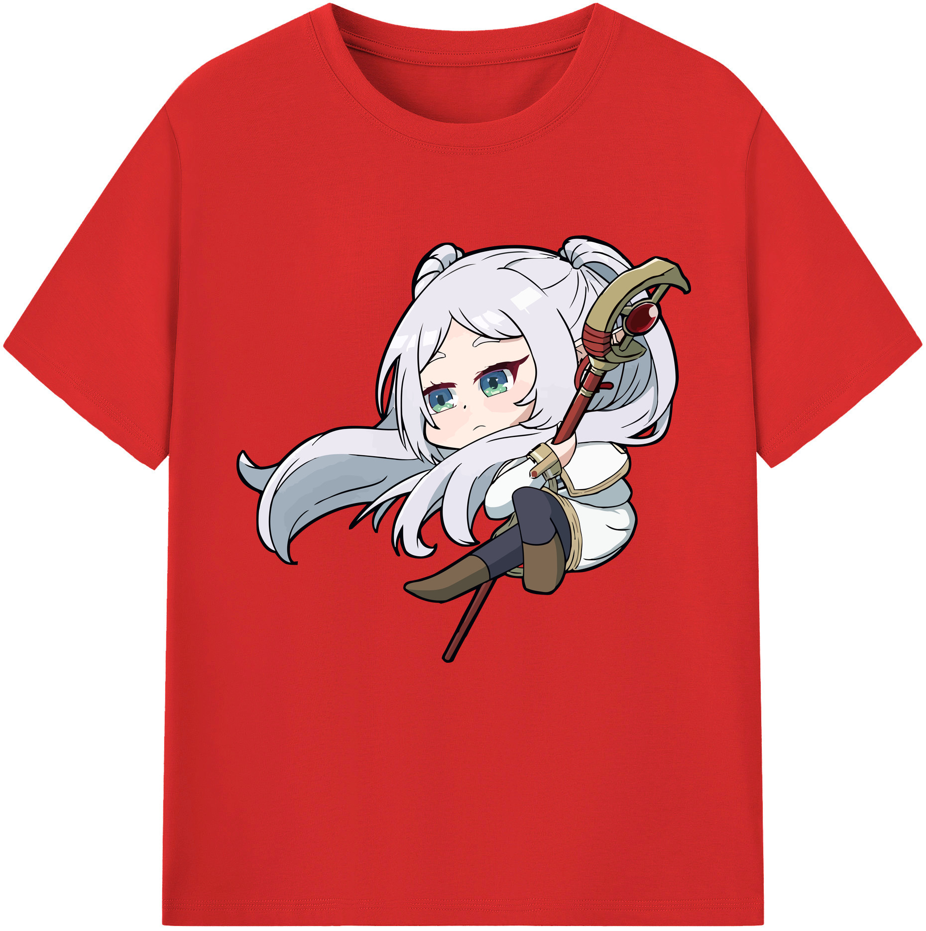 （画像用） 葬送のフリーレン Frieren 綿100％半袖Tシャツ（フロントプリント）