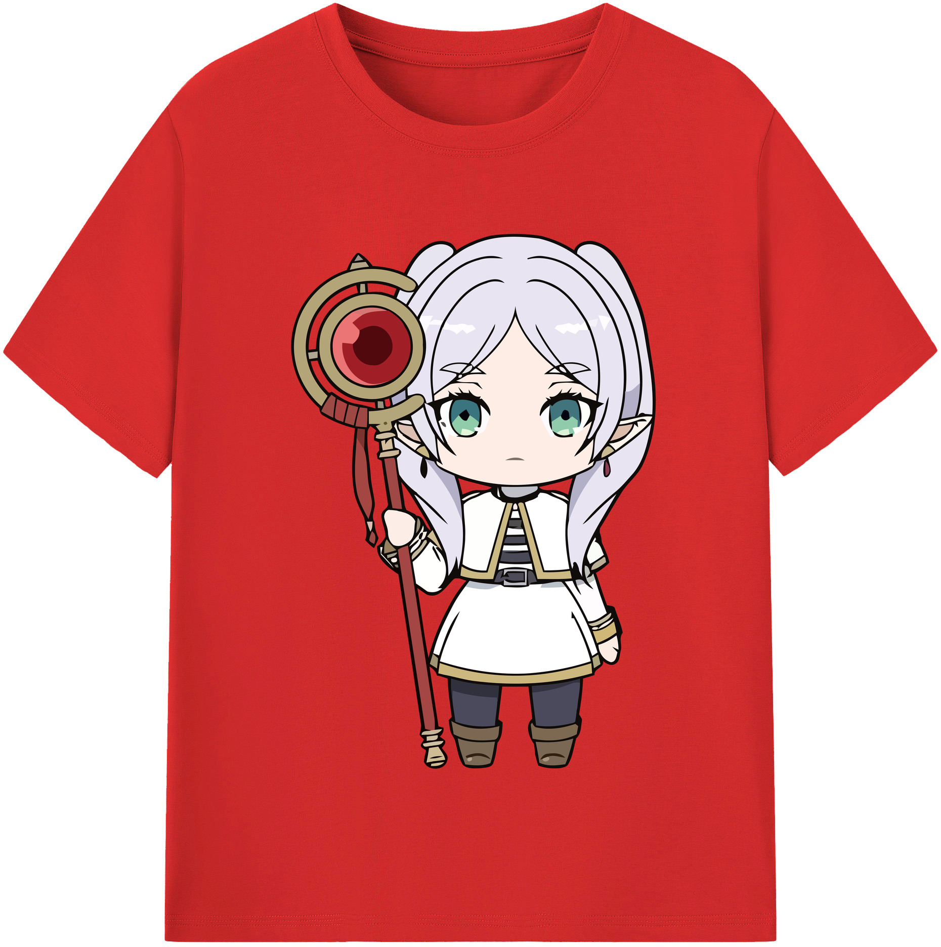（画像用） 葬送のフリーレン Frieren 綿100％半袖Tシャツ（フロントプリント）