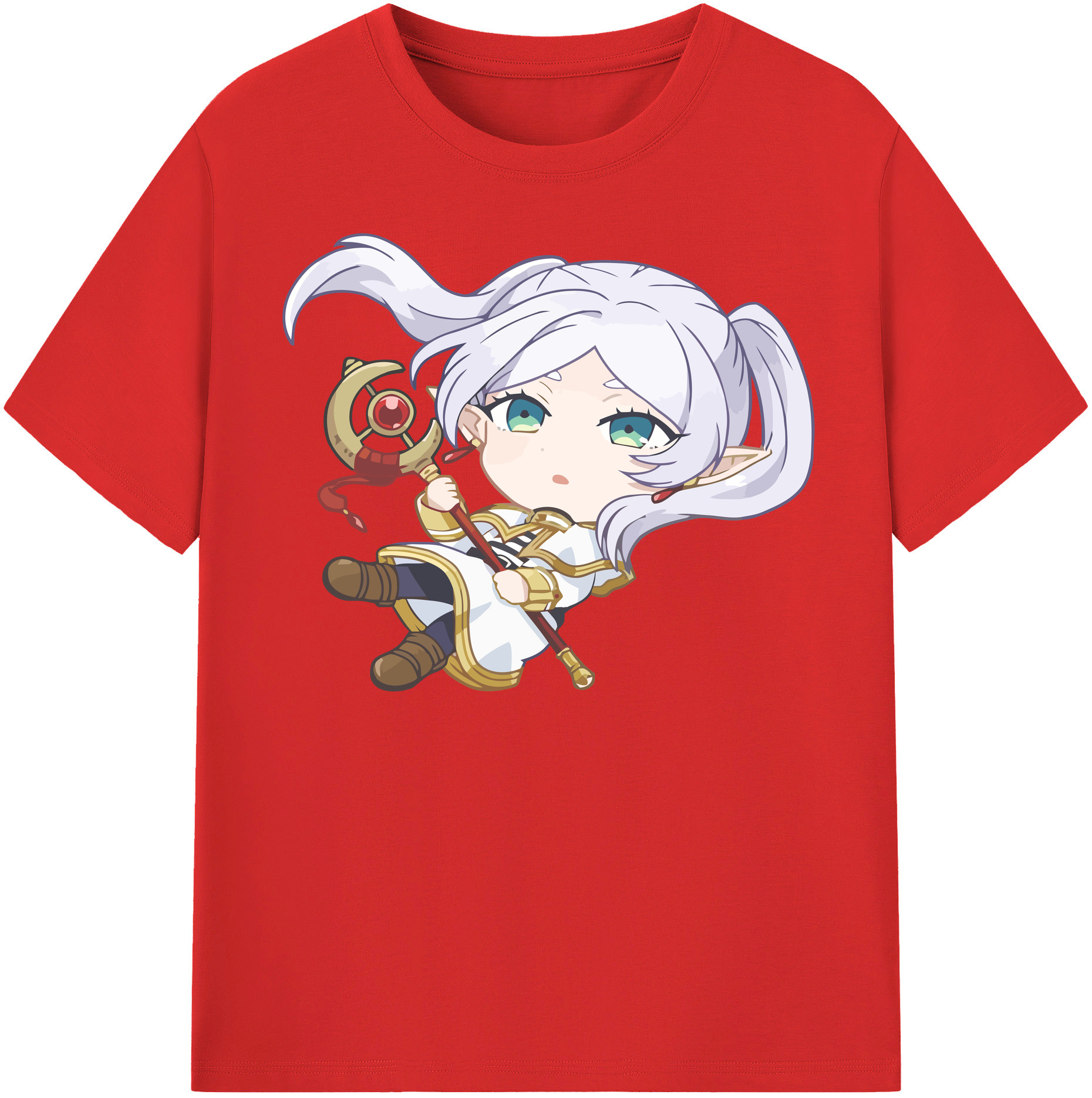 （画像用） 葬送のフリーレン Frieren 綿100％半袖Tシャツ（フロントプリント）