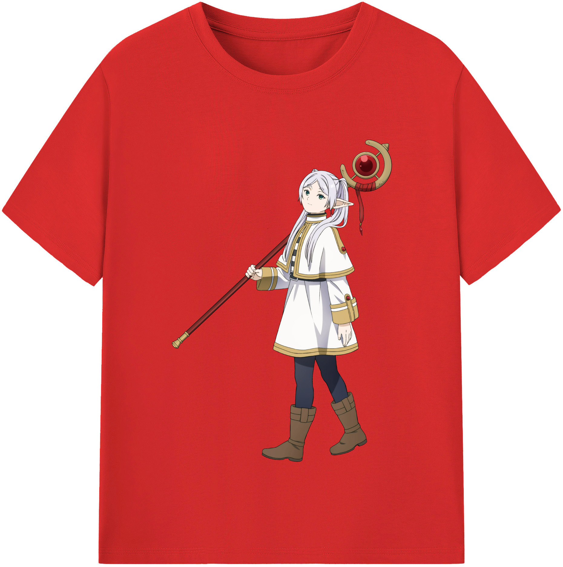 （画像用） 葬送のフリーレン Frieren 綿100％半袖Tシャツ（フロントプリント）