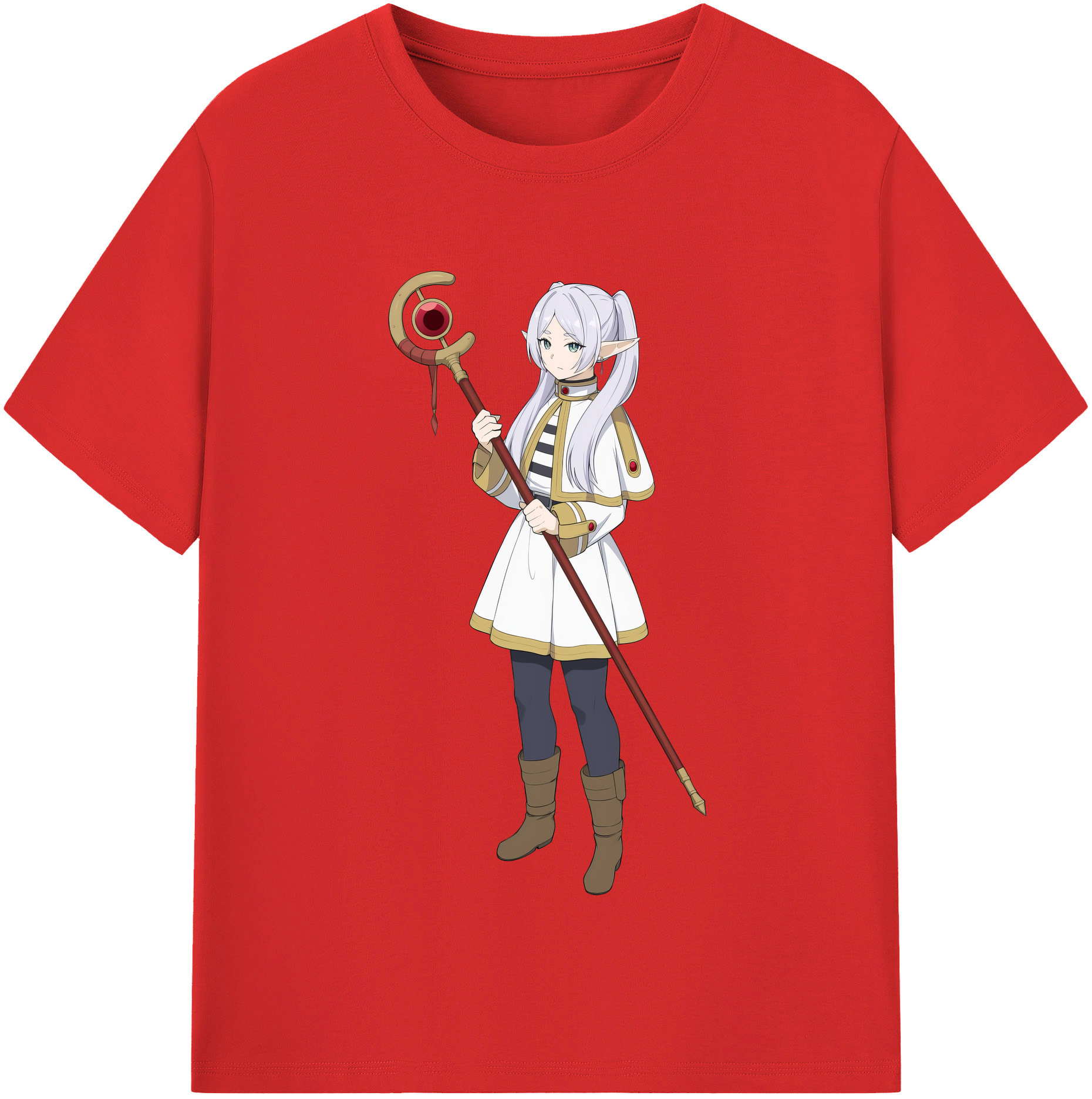 （画像用） 葬送のフリーレン Frieren 綿100％半袖Tシャツ（フロントプリント）