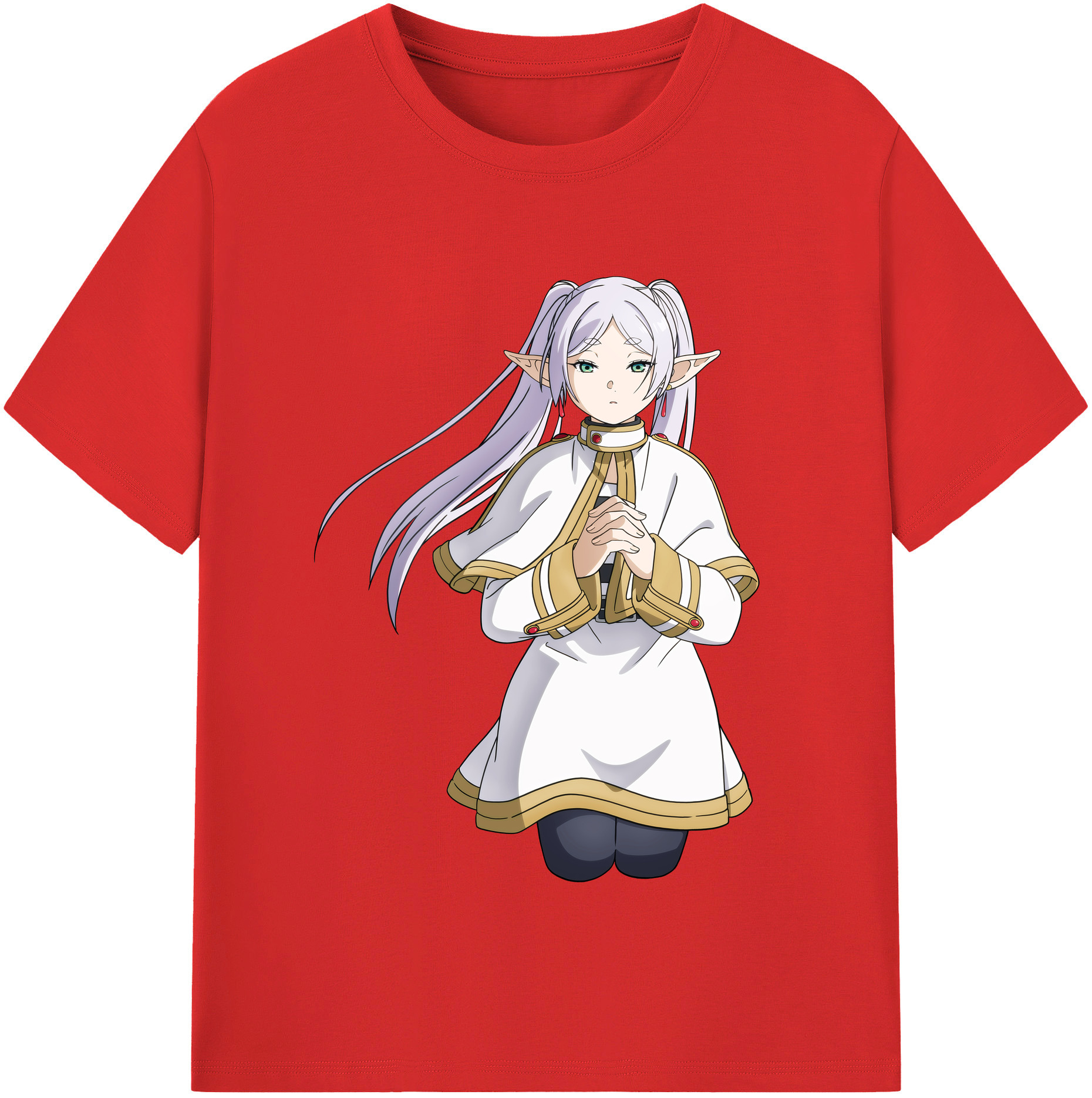 （画像用） 葬送のフリーレン Frieren 綿100％半袖Tシャツ（フロントプリント）