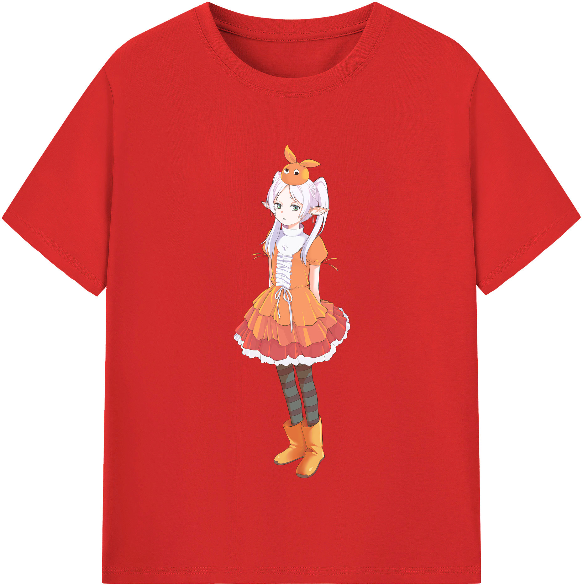 （画像用） 葬送のフリーレン Frieren 綿100％半袖Tシャツ（フロントプリント）