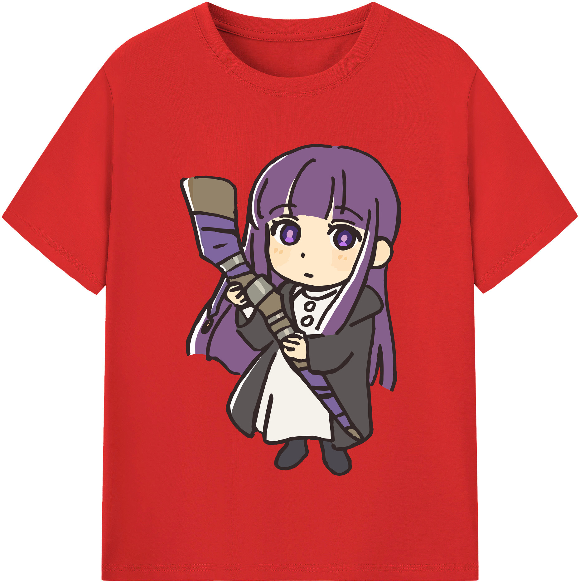 （画像用） 葬送のフリーレン Frieren 綿100％半袖Tシャツ（フロントプリント）