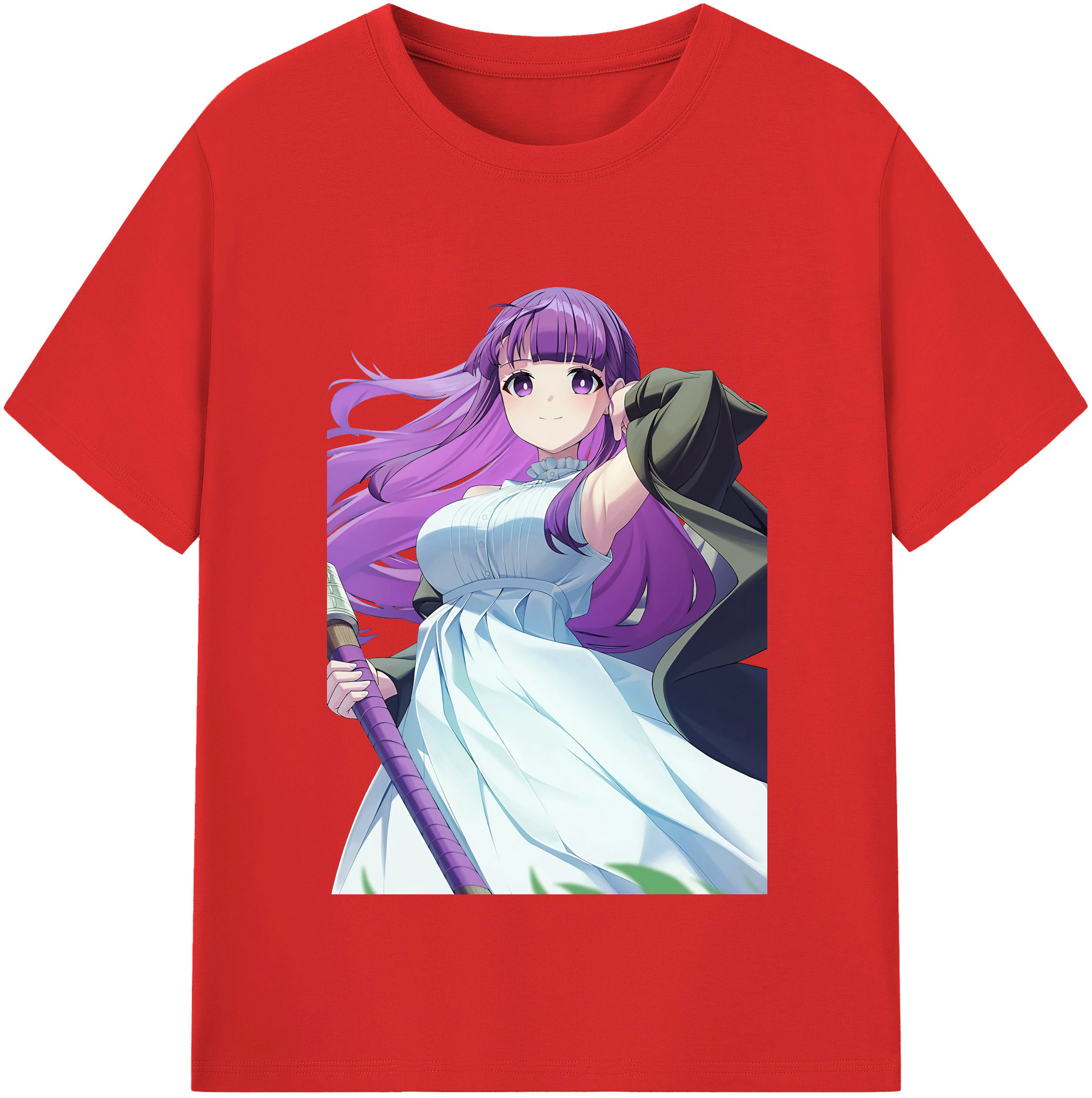 （画像用） 葬送のフリーレン Frieren 綿100％半袖Tシャツ（フロントプリント）