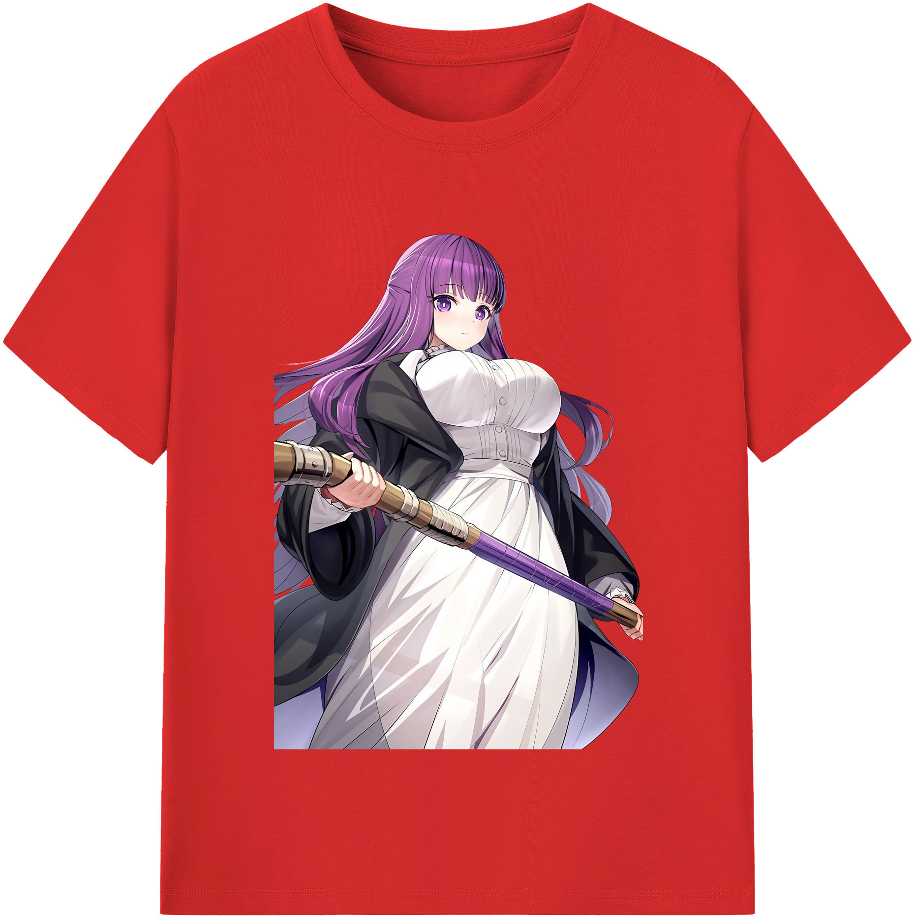 （画像用） 葬送のフリーレン Frieren 綿100％半袖Tシャツ（フロントプリント）