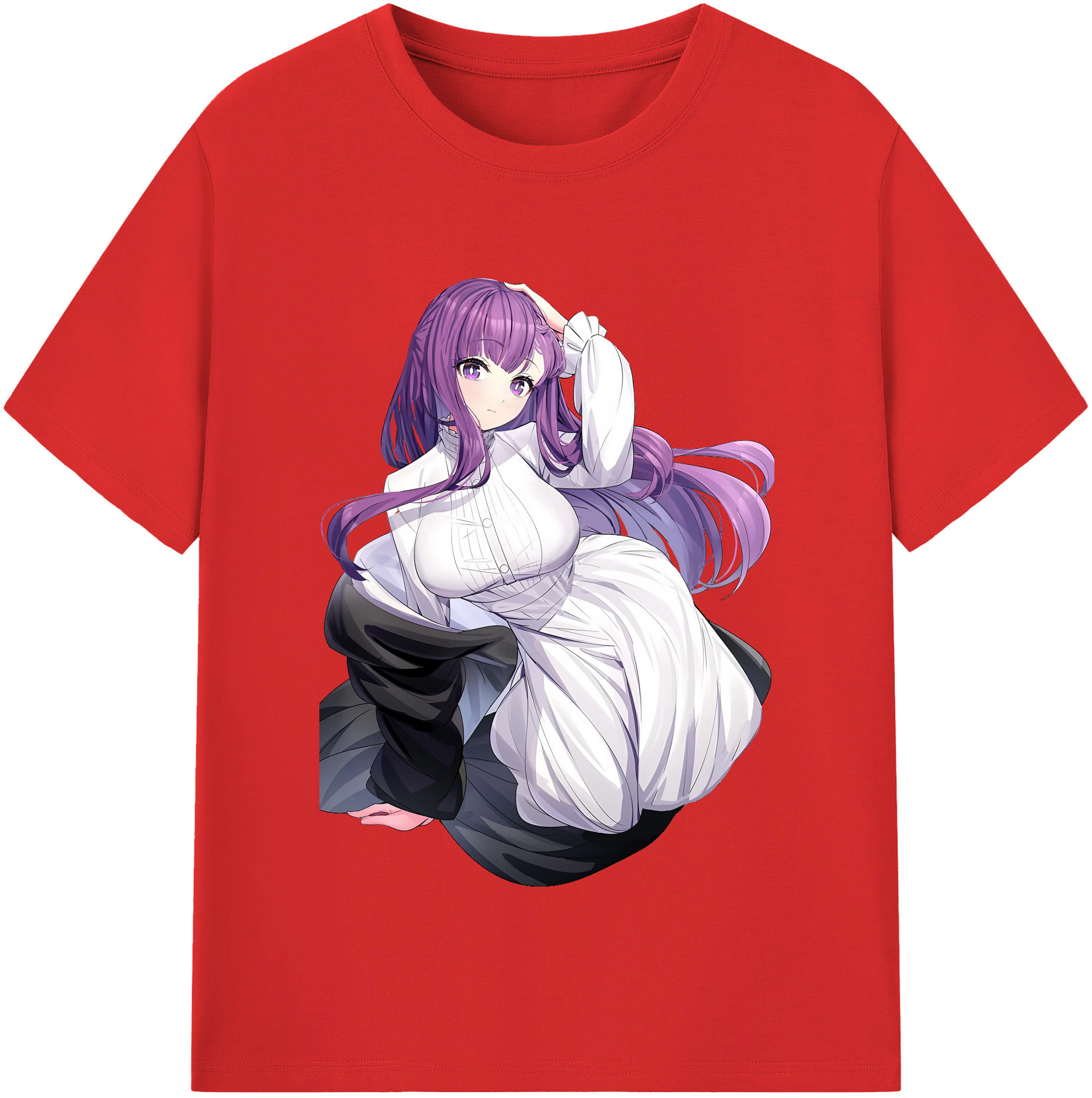 （画像用） 葬送のフリーレン Frieren 綿100％半袖Tシャツ（フロントプリント）