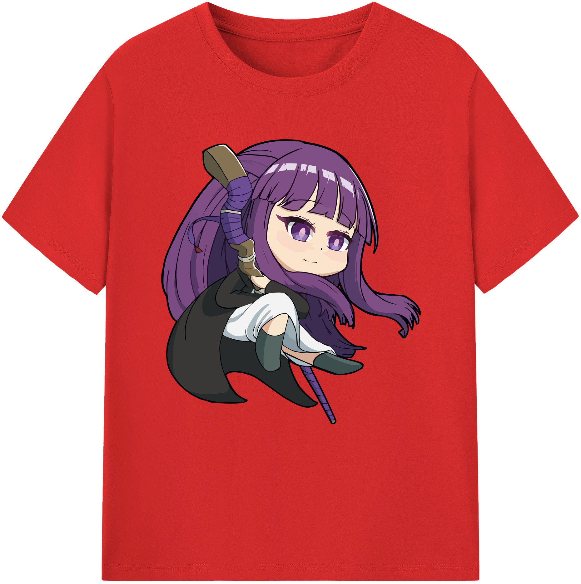 （画像用） 葬送のフリーレン Frieren 綿100％半袖Tシャツ（フロントプリント）