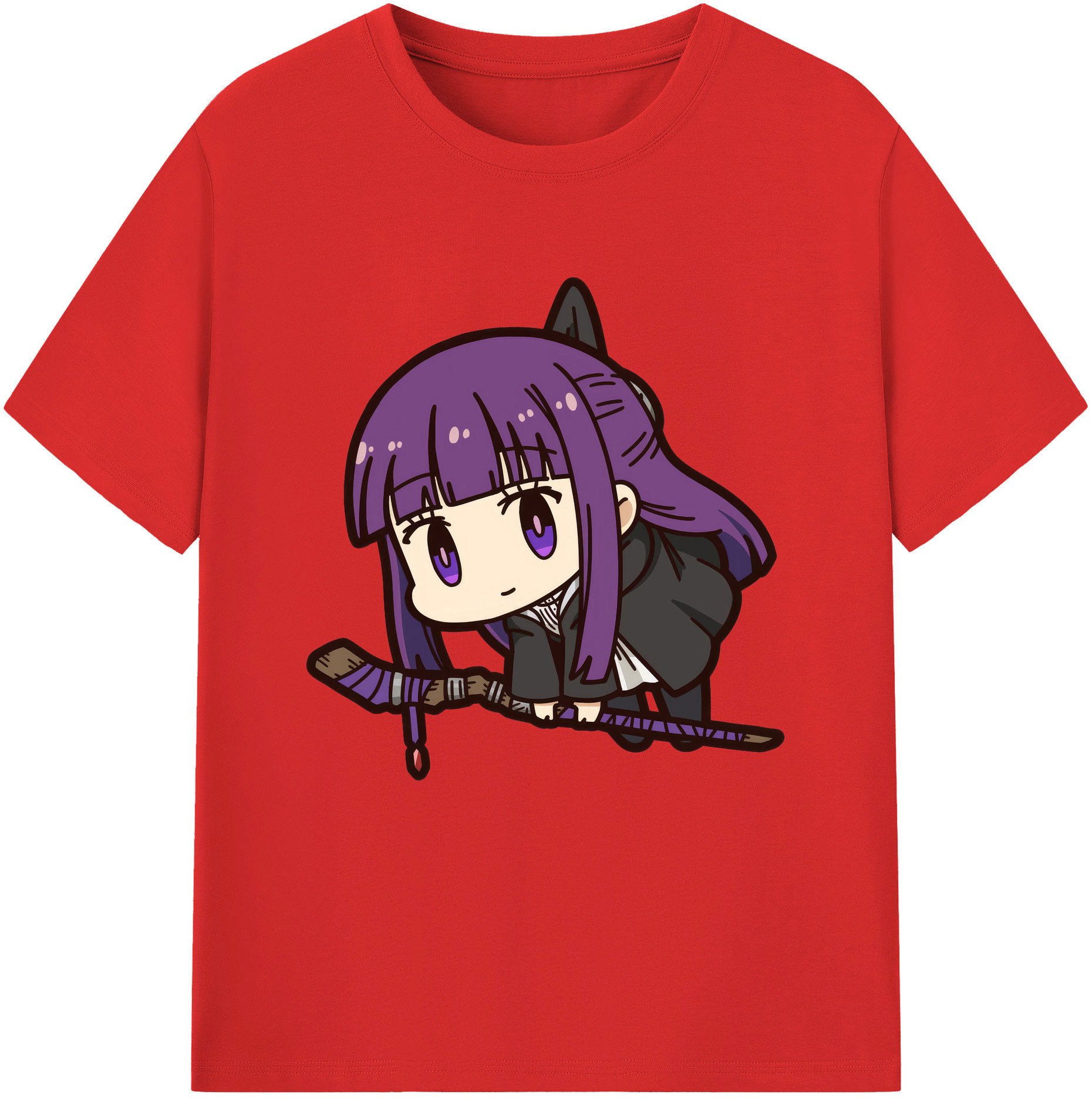 （画像用） 葬送のフリーレン Frieren 綿100％半袖Tシャツ（フロントプリント）