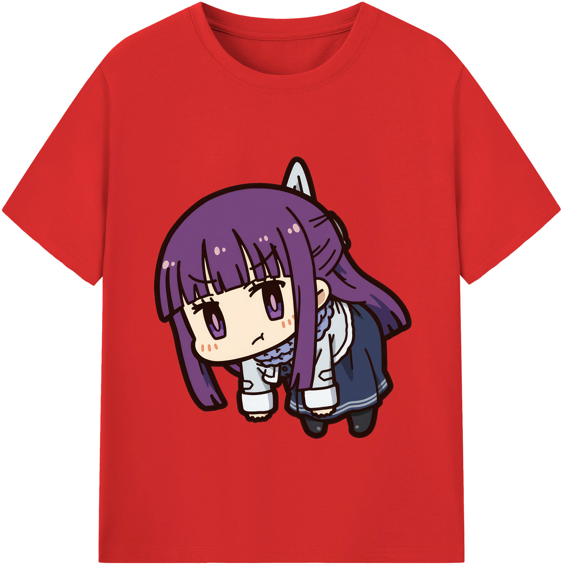 （画像用） 葬送のフリーレン Frieren 綿100％半袖Tシャツ（フロントプリント）