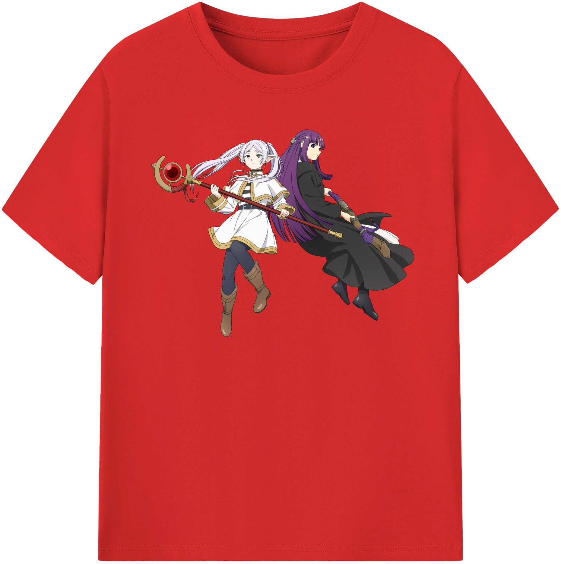 （画像用） 葬送のフリーレン Frieren 綿100％半袖Tシャツ（フロントプリント）