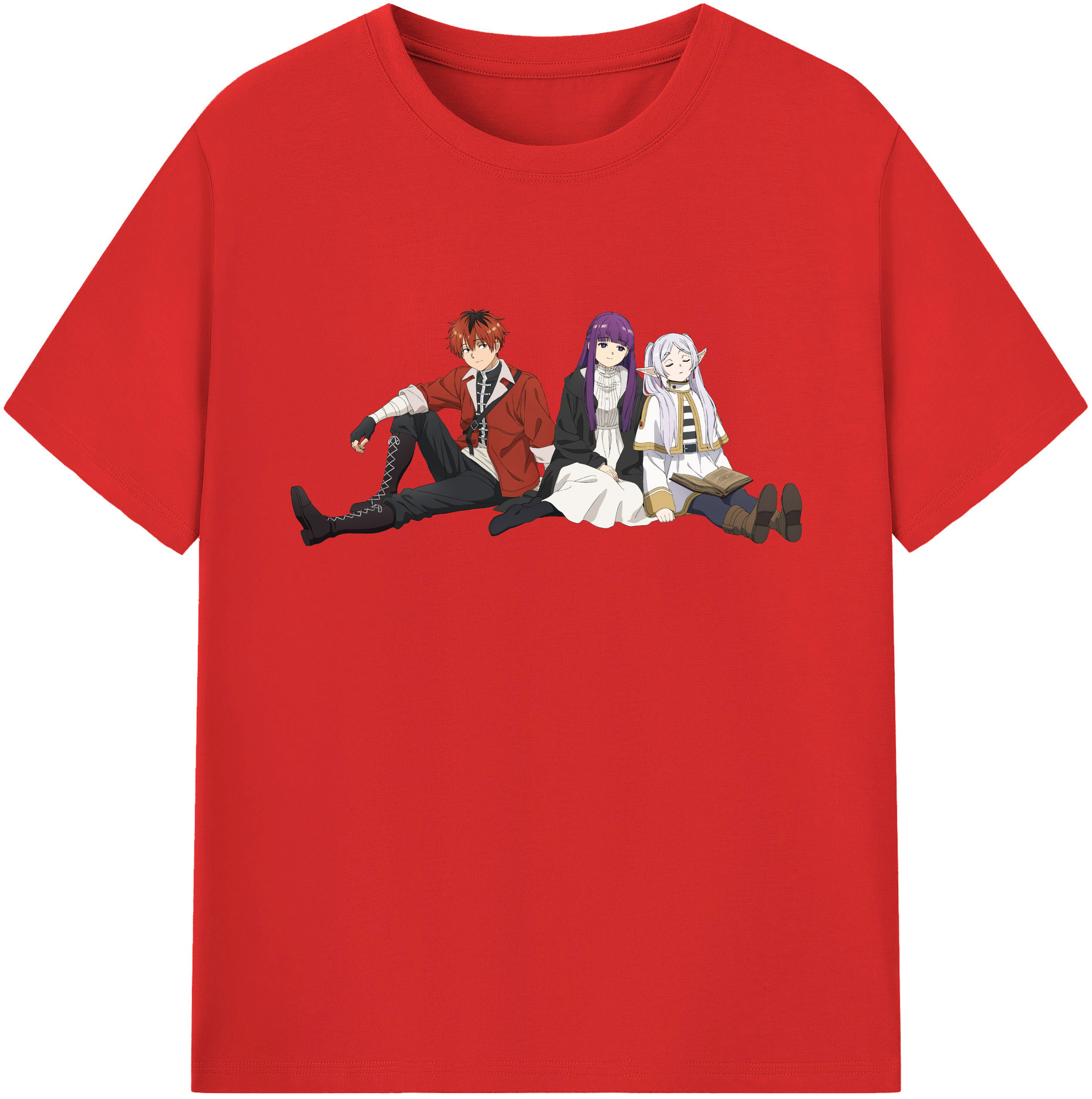 （画像用） 葬送のフリーレン Frieren 綿100％半袖Tシャツ（フロントプリント）