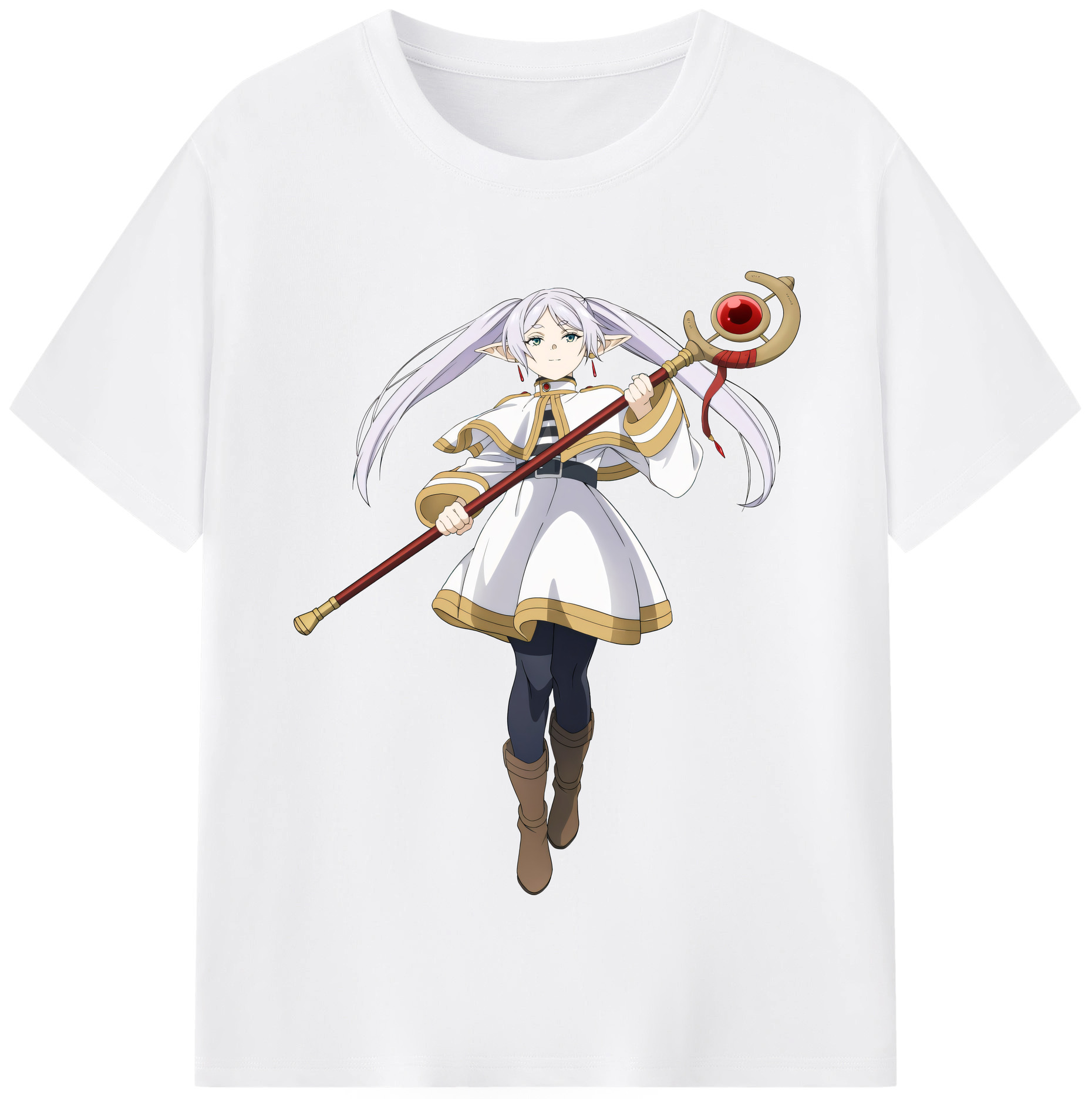 （画像用） 葬送のフリーレン Frieren 綿100％半袖Tシャツ（フロントプリント）