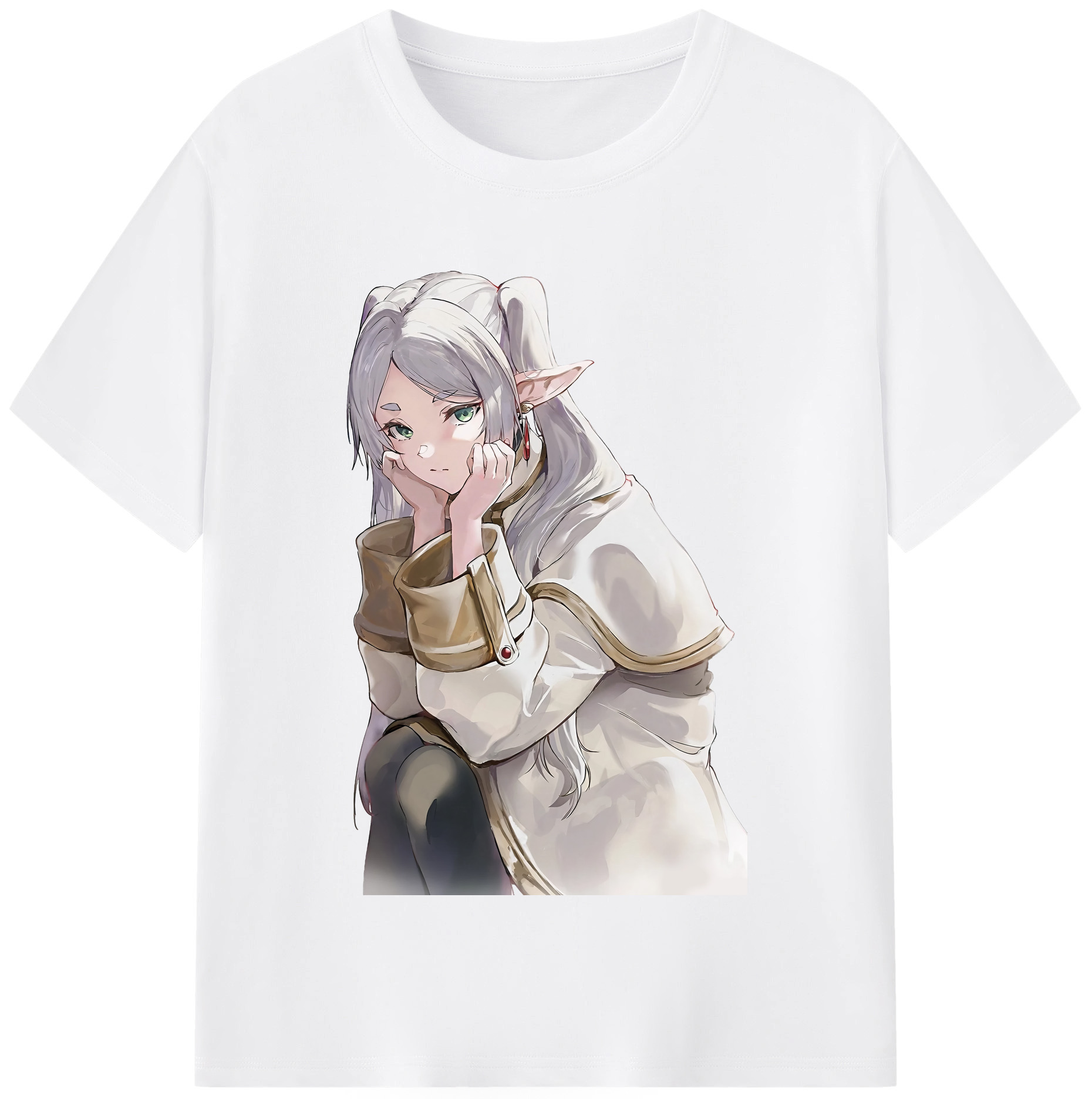 （画像用） 葬送のフリーレン Frieren 綿100％半袖Tシャツ（フロントプリント）