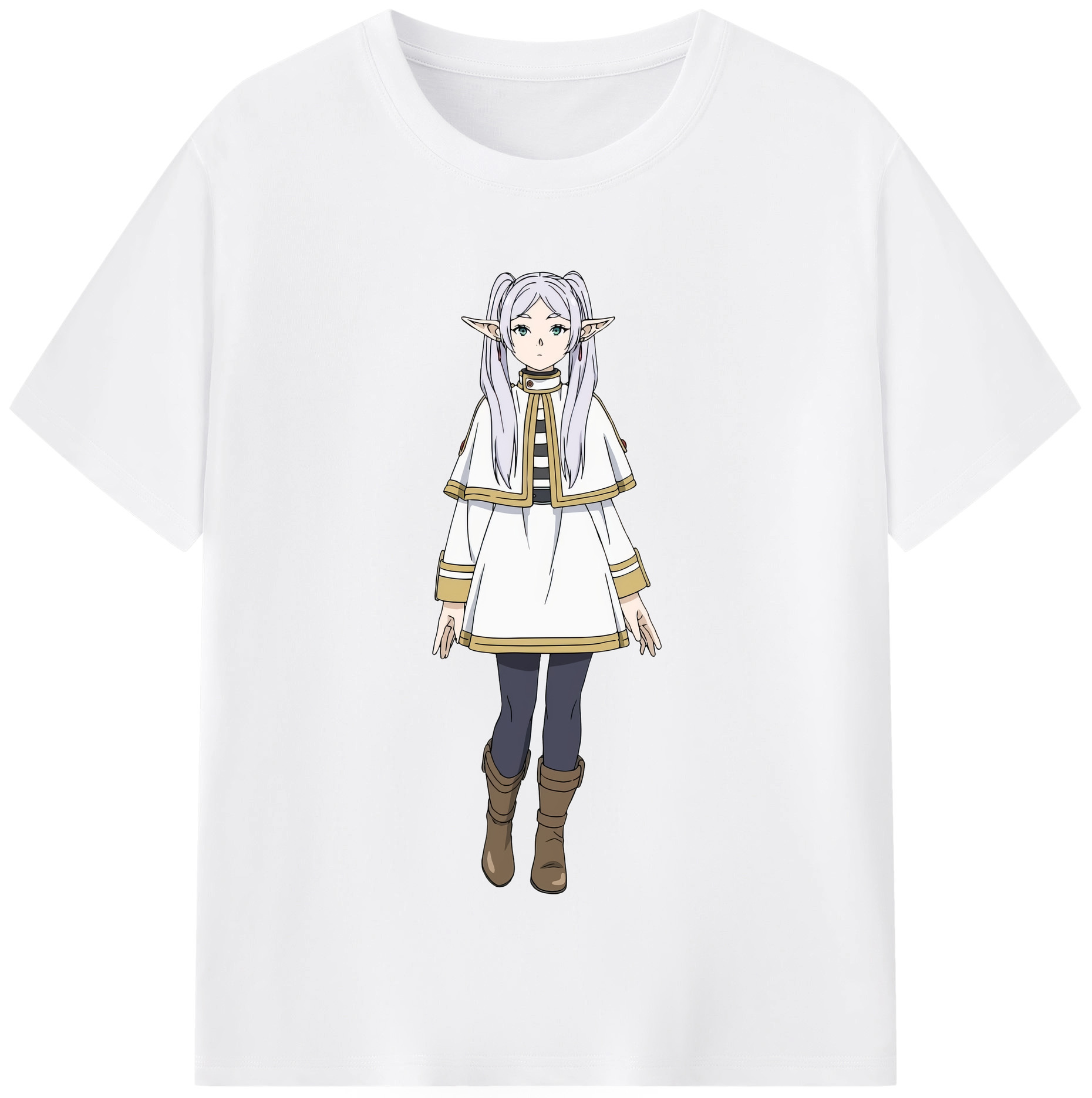（画像用） 葬送のフリーレン Frieren 綿100％半袖Tシャツ（フロントプリント）