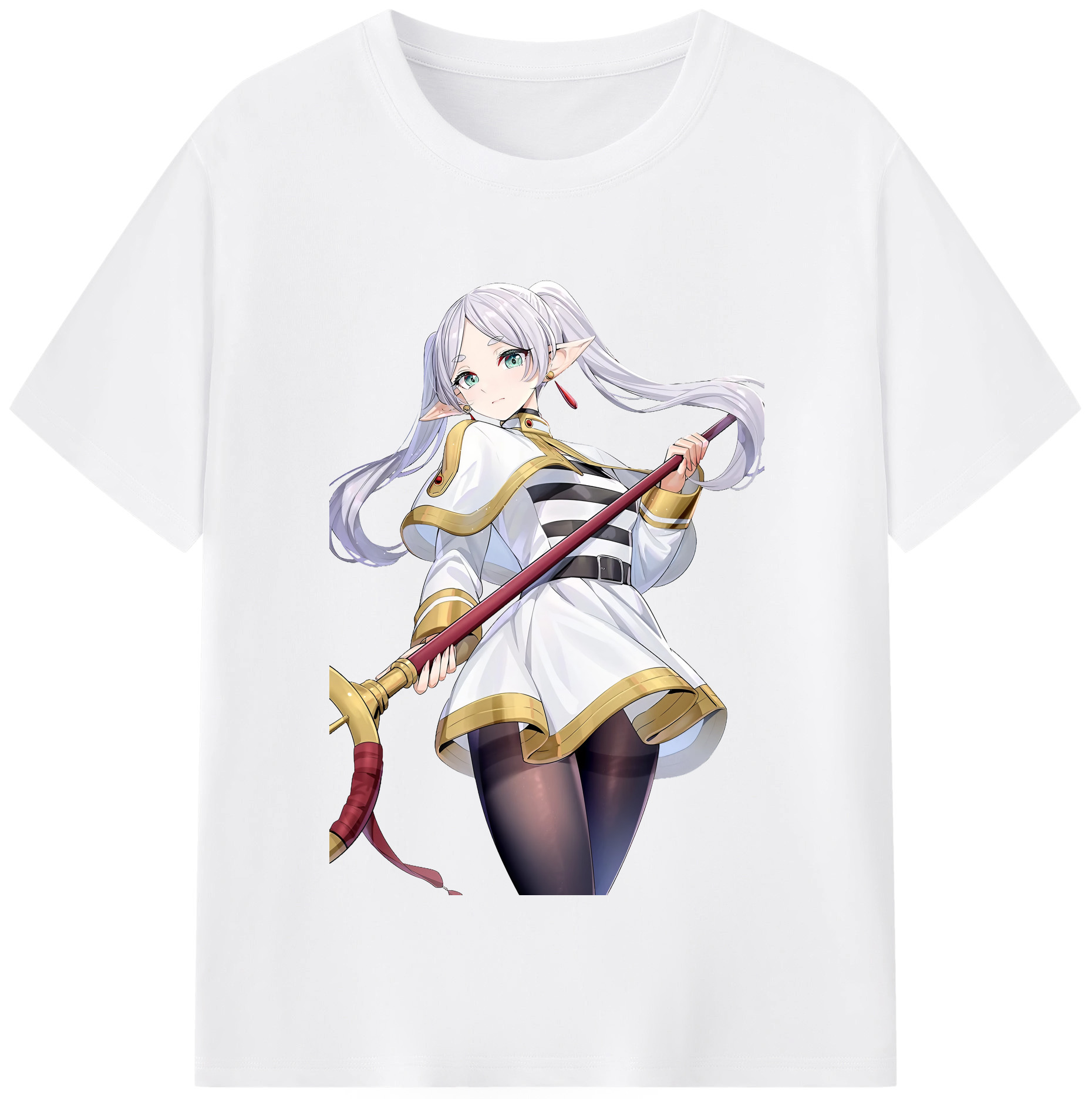 （画像用） 葬送のフリーレン Frieren 綿100％半袖Tシャツ（フロントプリント）