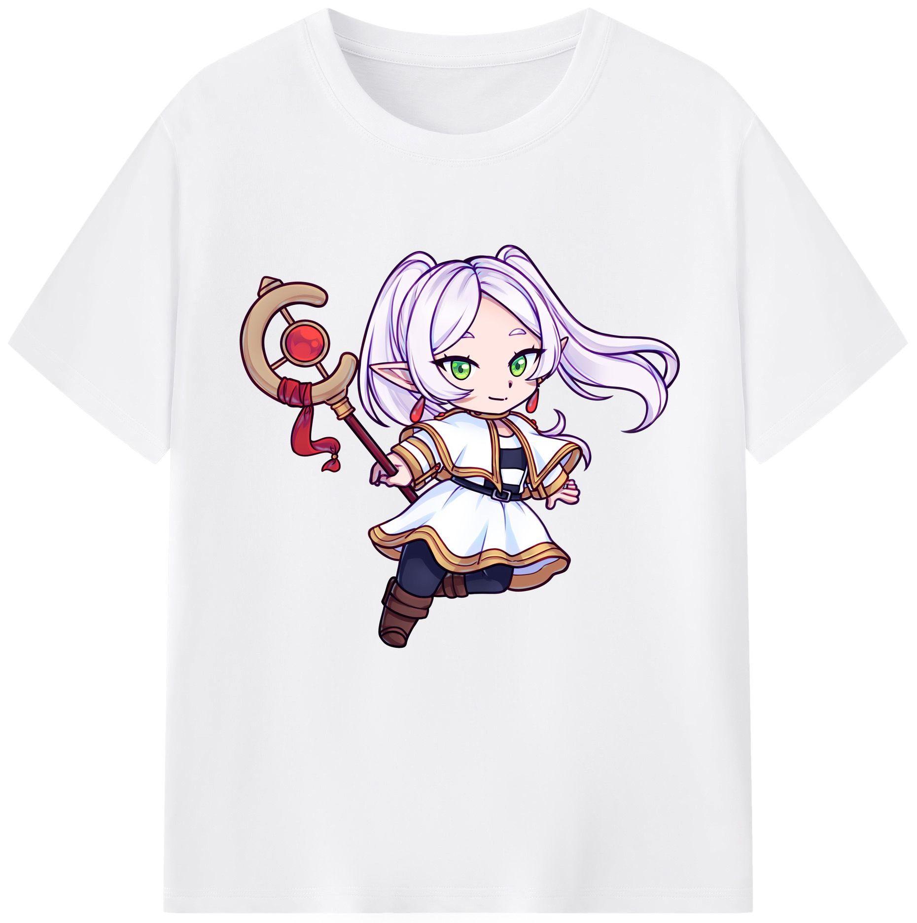 （画像用） 葬送のフリーレン Frieren 綿100％半袖Tシャツ（フロントプリント）