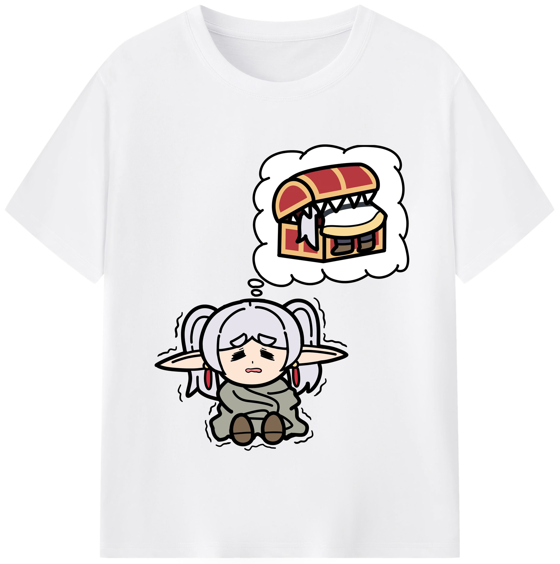 （画像用） 葬送のフリーレン Frieren 綿100％半袖Tシャツ（フロントプリント）