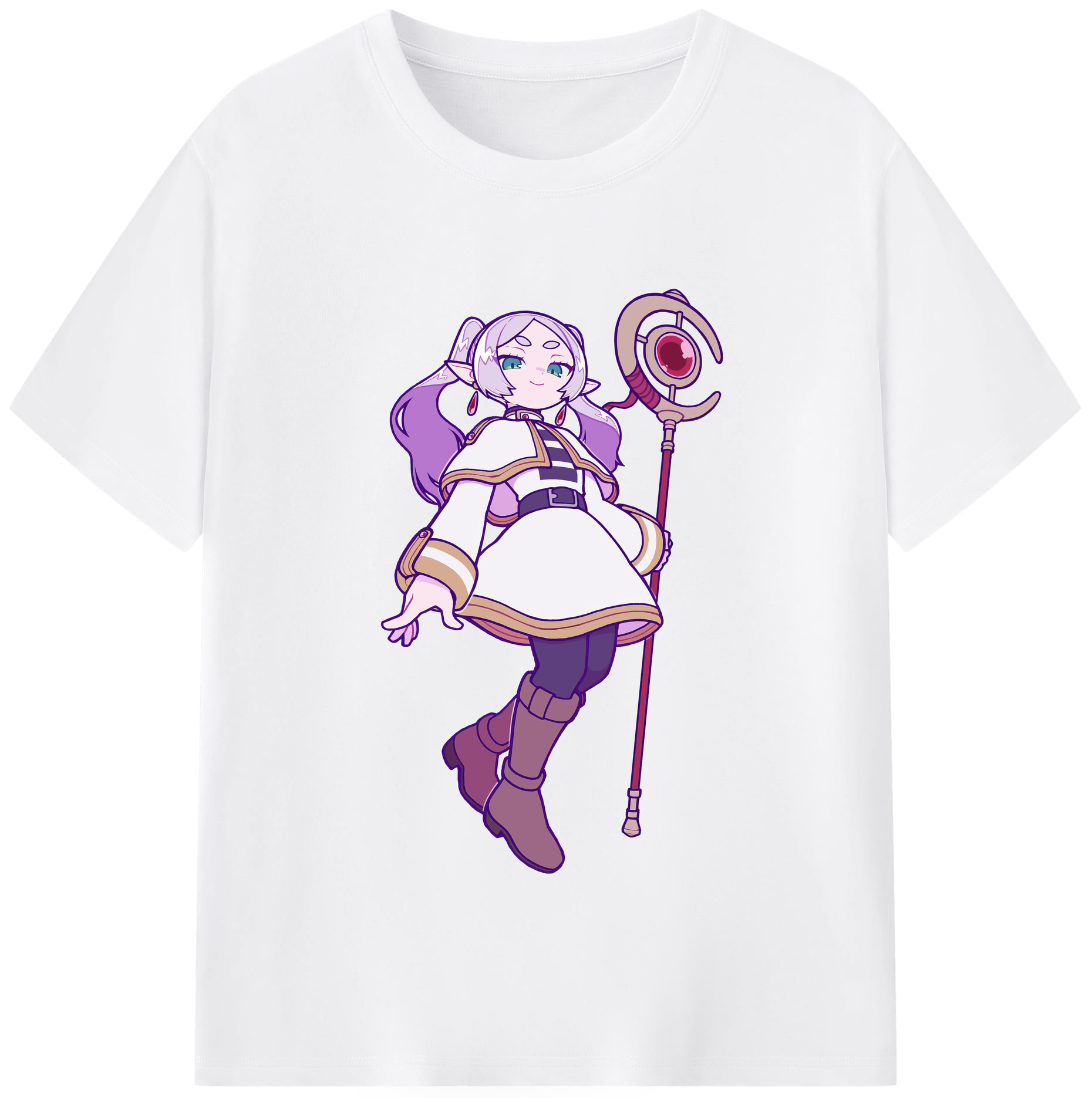 （画像用） 葬送のフリーレン Frieren 綿100％半袖Tシャツ（フロントプリント）