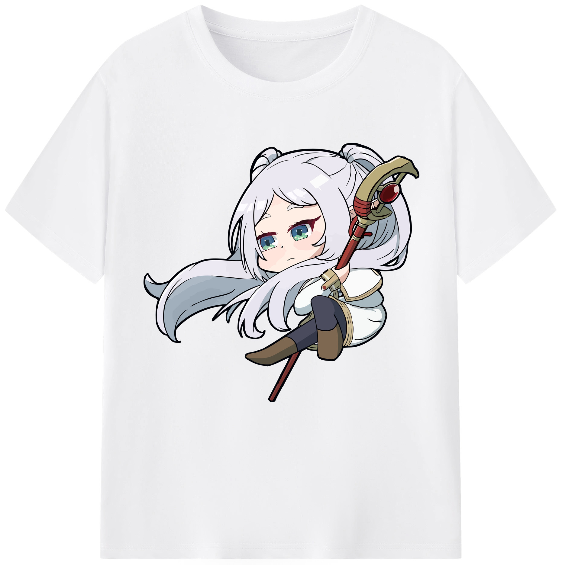 （画像用） 葬送のフリーレン Frieren 綿100％半袖Tシャツ（フロントプリント）
