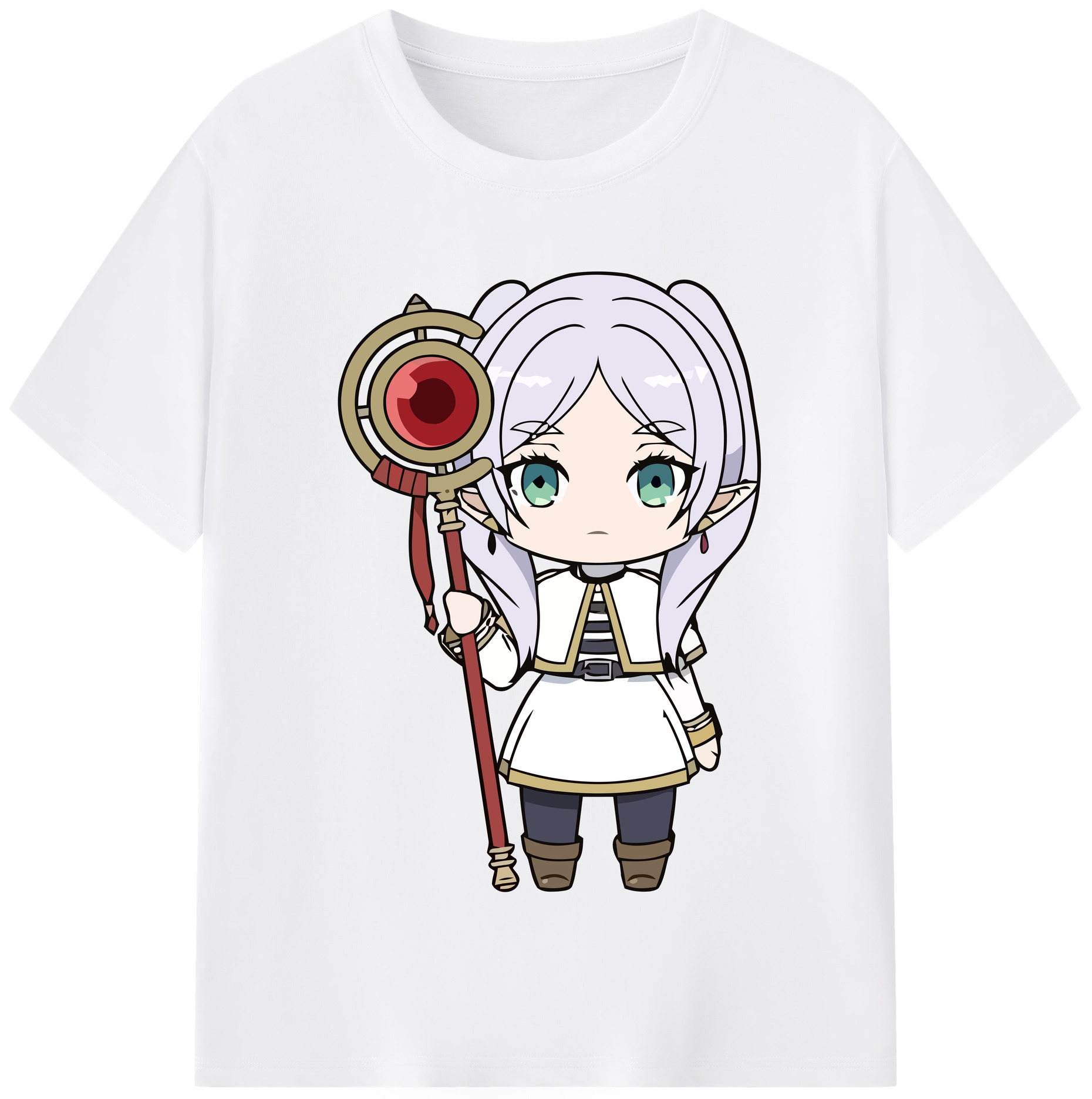 （画像用） 葬送のフリーレン Frieren 綿100％半袖Tシャツ（フロントプリント）