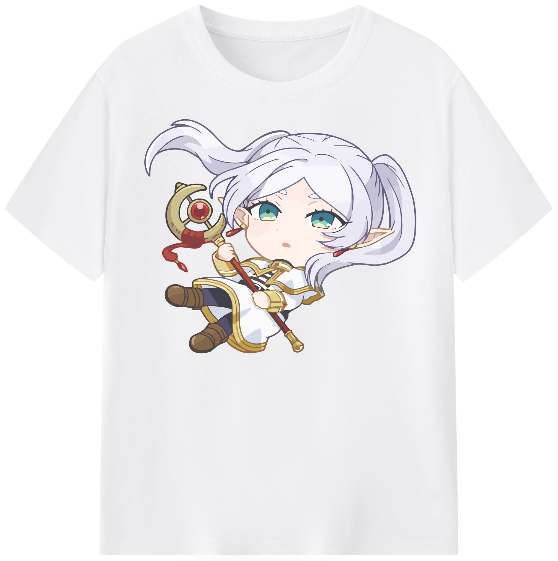 （画像用） 葬送のフリーレン Frieren 綿100％半袖Tシャツ（フロントプリント）