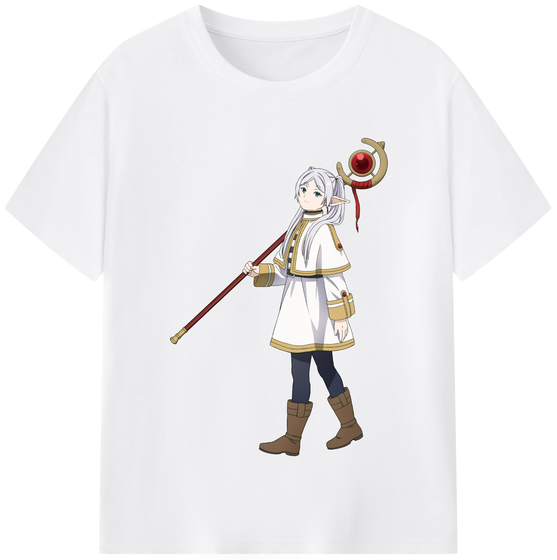 （画像用） 葬送のフリーレン Frieren 綿100％半袖Tシャツ（フロントプリント）