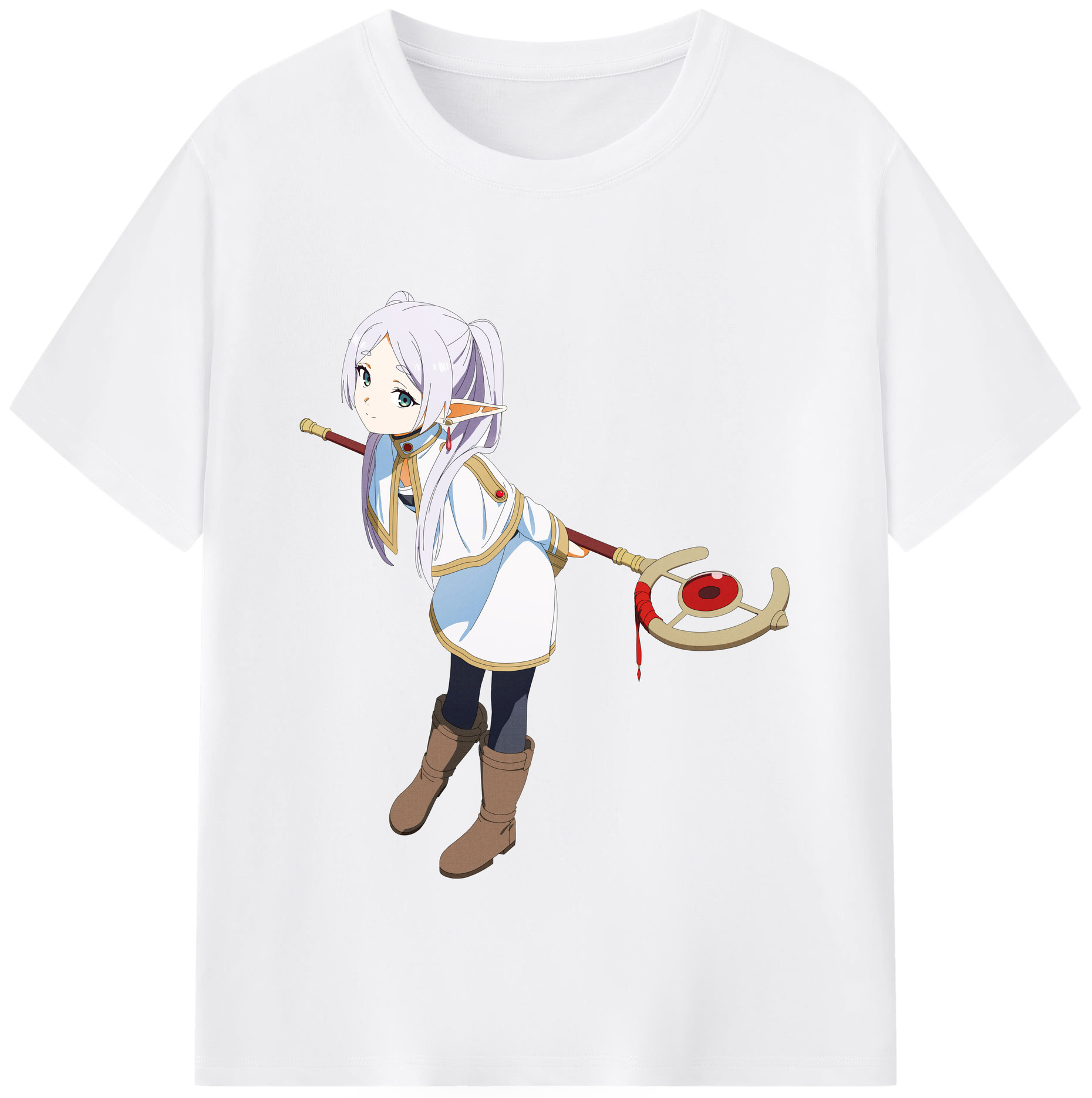（画像用） 葬送のフリーレン Frieren 綿100％半袖Tシャツ（フロントプリント）