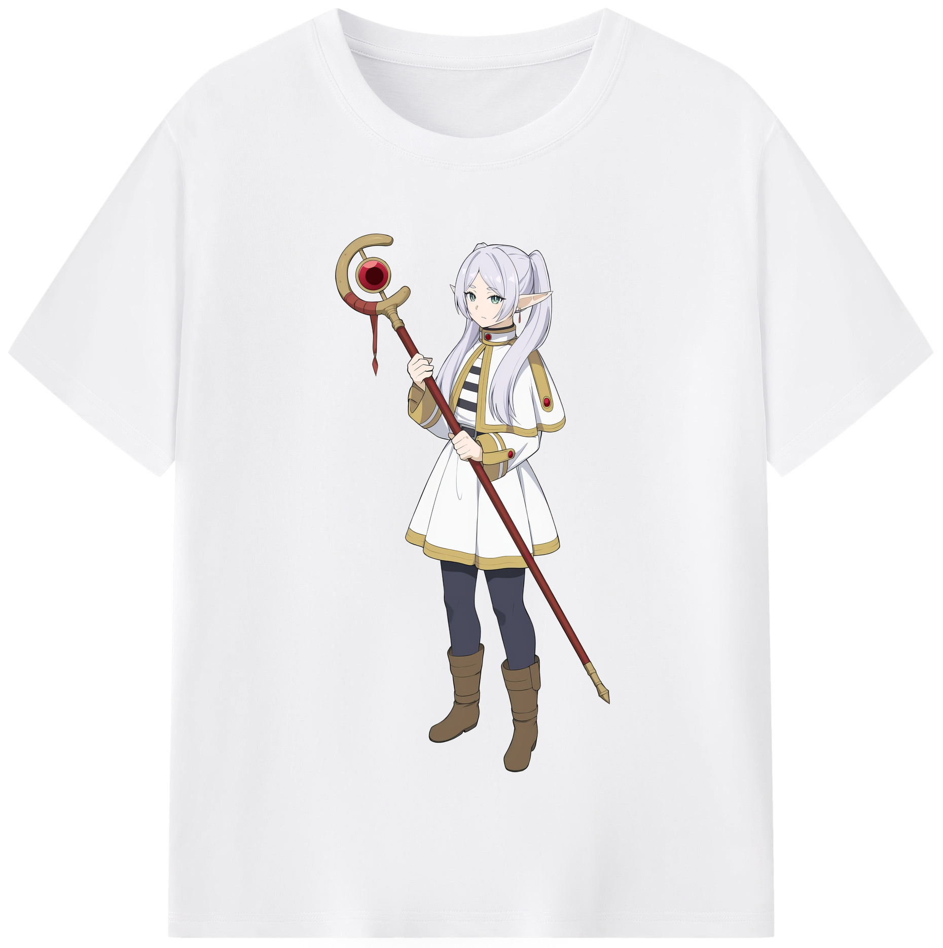 （画像用） 葬送のフリーレン Frieren 綿100％半袖Tシャツ（フロントプリント）