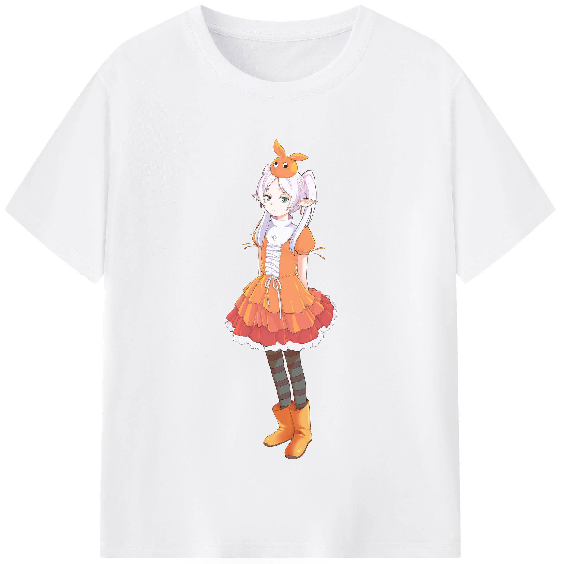 （画像用） 葬送のフリーレン Frieren 綿100％半袖Tシャツ（フロントプリント）