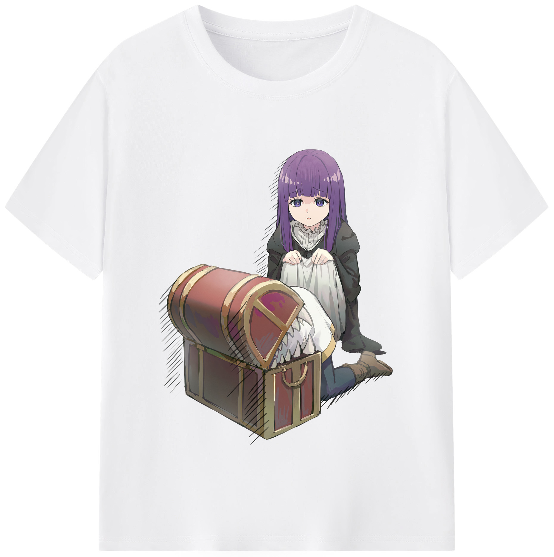 （画像用） 葬送のフリーレン Frieren 綿100％半袖Tシャツ（フロントプリント）